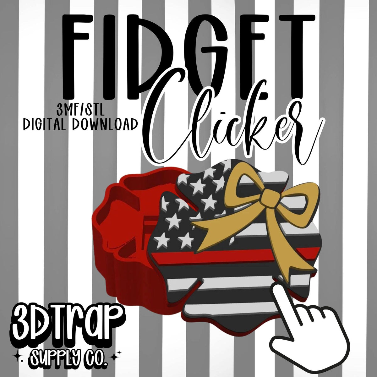 Fire Fighter Bow Fidget Clicker STL/3MF