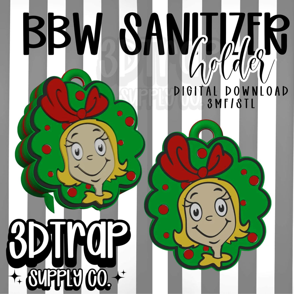 Cindy Lou White BBW Hand sanitizer holder STL/3MF