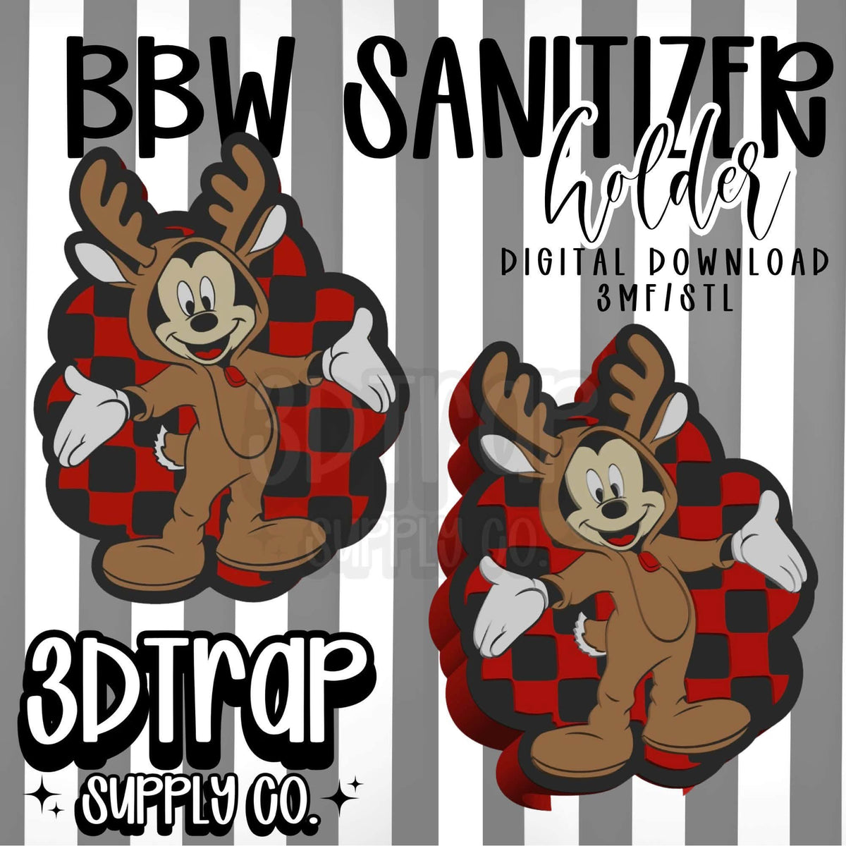 Mickey BBW Hand sanitizer holder STL/3MF