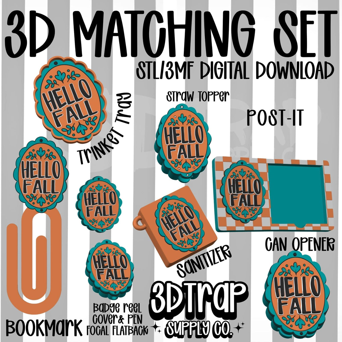 Hello Fall Set 3D Matching Sets STL/3MF