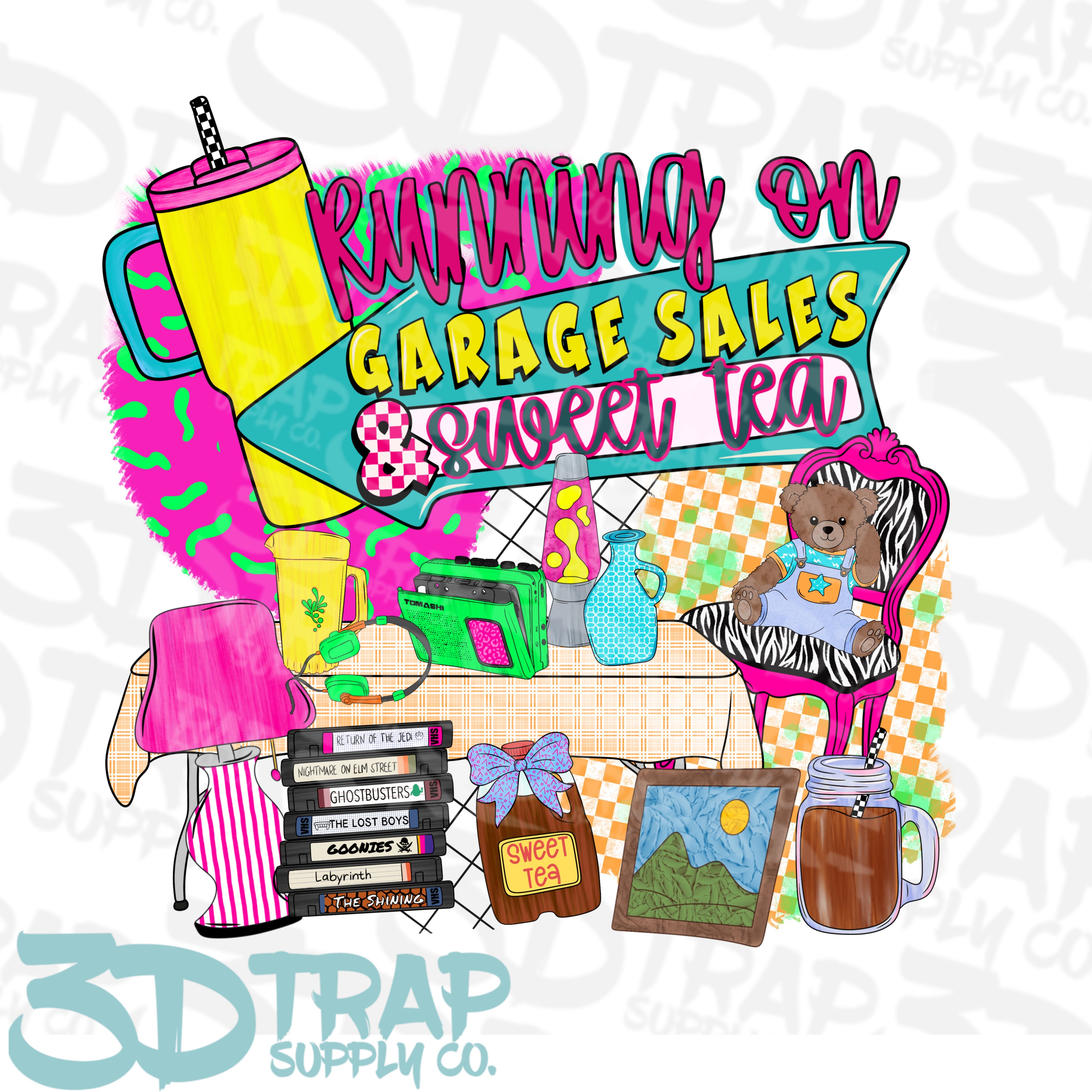 Running on garage sales and drink   Digital T-Shirt Design PNG |  Instant Download