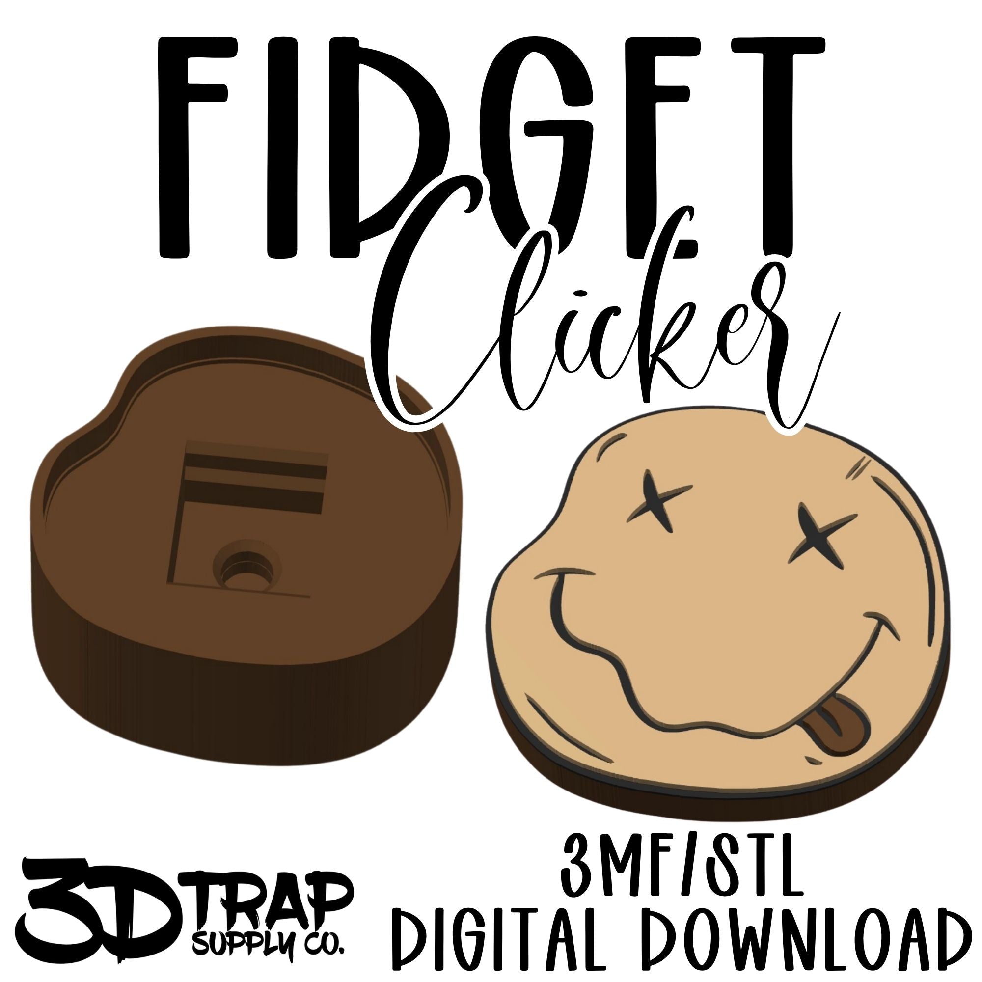 Smiley Face Fidget Clicker STL/3MF
