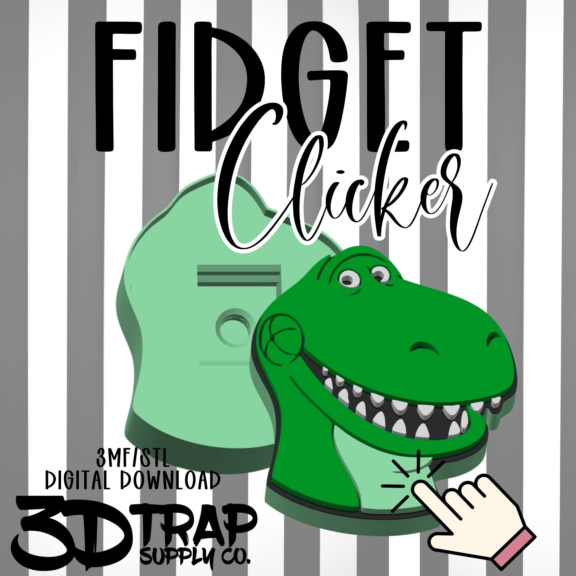 Dino Fidget Clicker STL/3MF