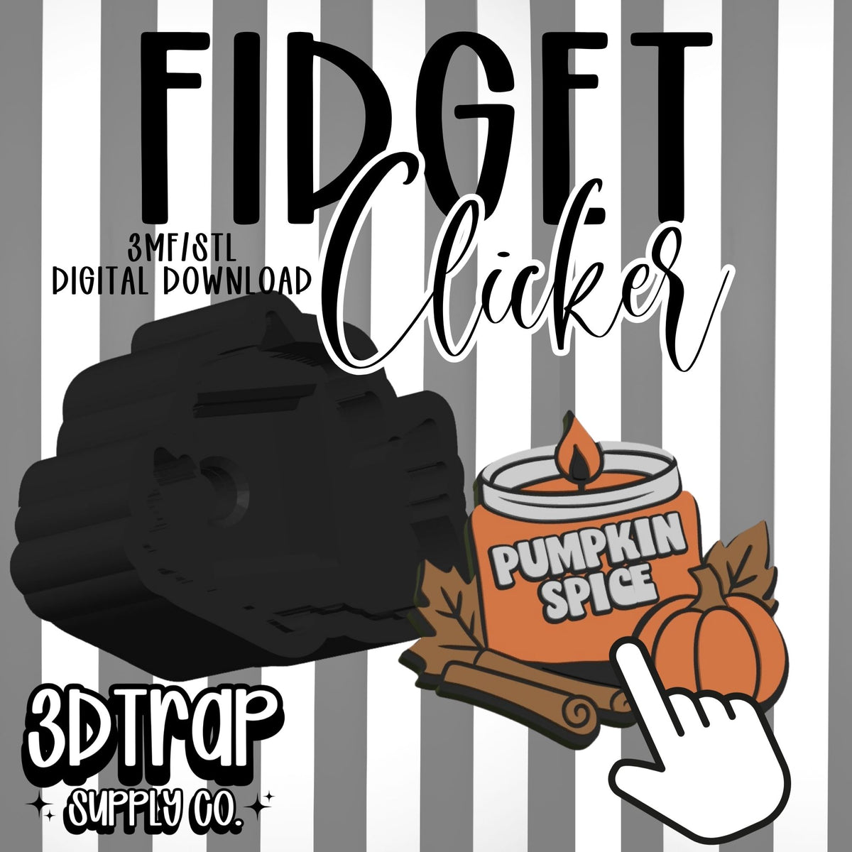 Pumpkin Spice Fidget Clicker STL/3MF