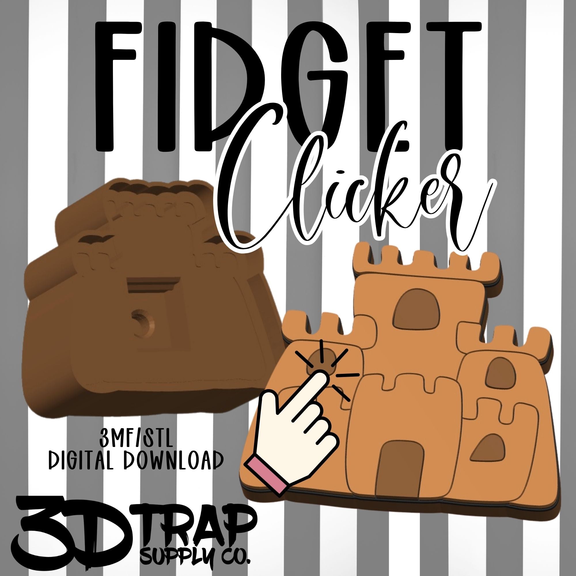 Sand Castle Fidget Clicker STL/3MF