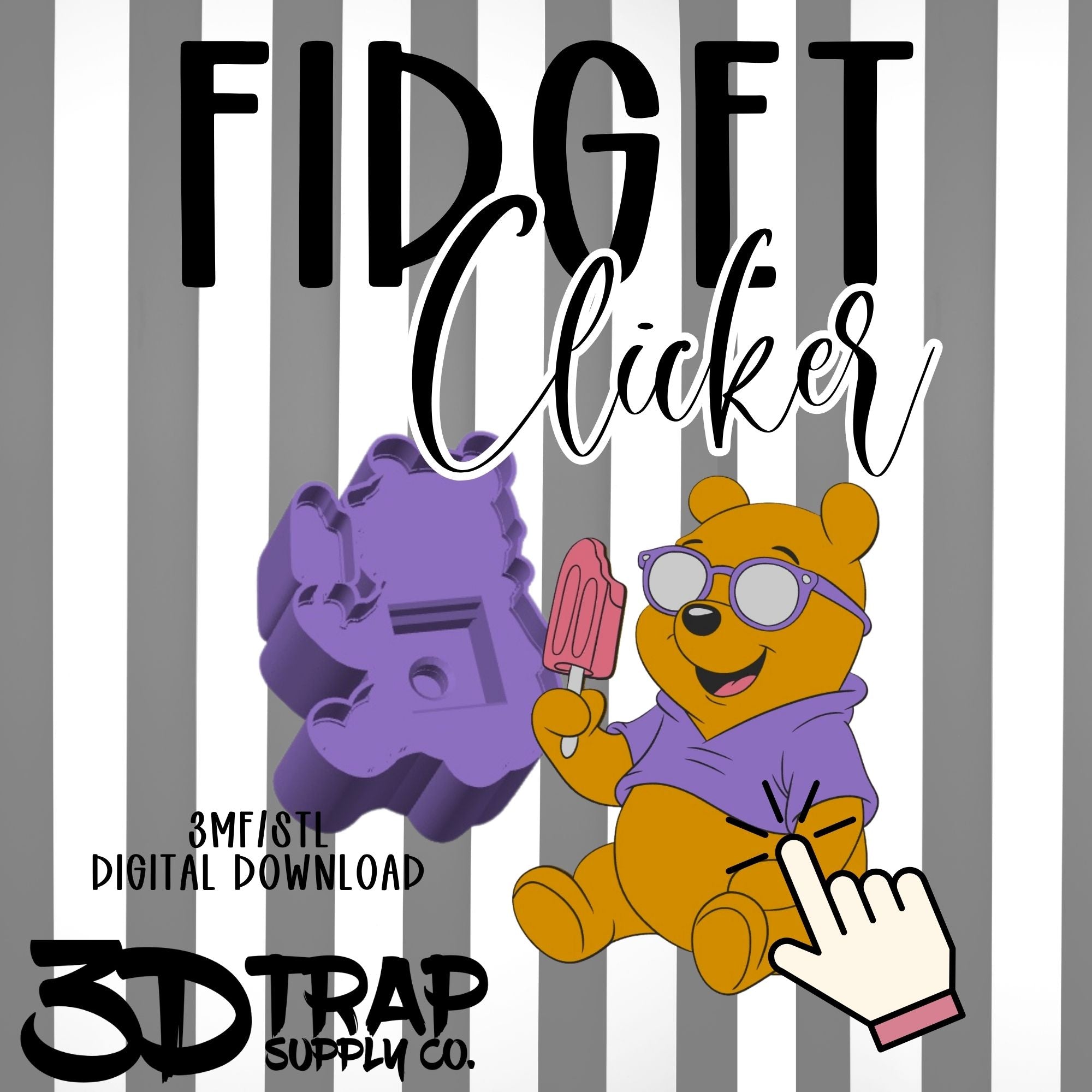 Bear Fidget Clicker STL/3MF