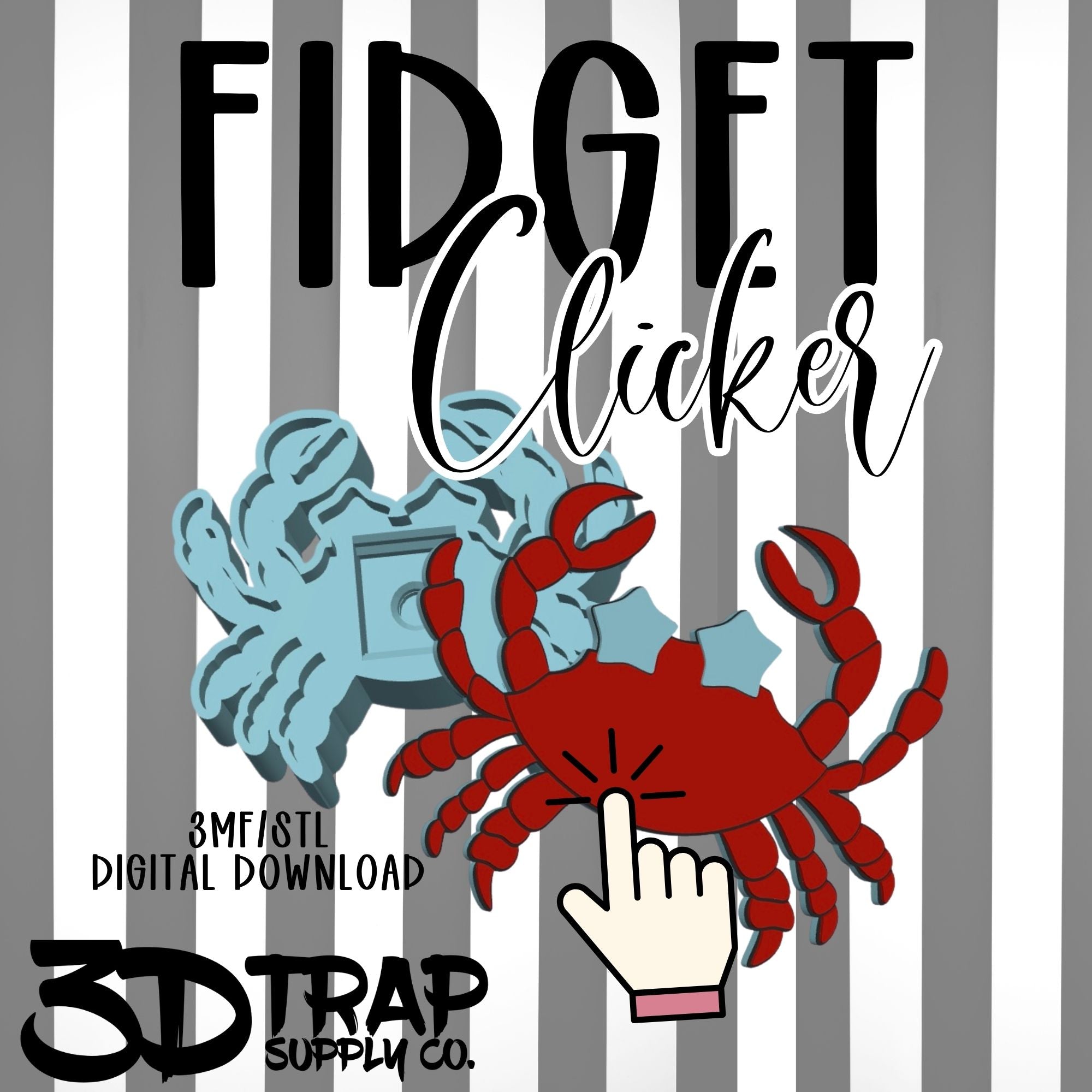 Crab Fidget Clicker STL/3MF
