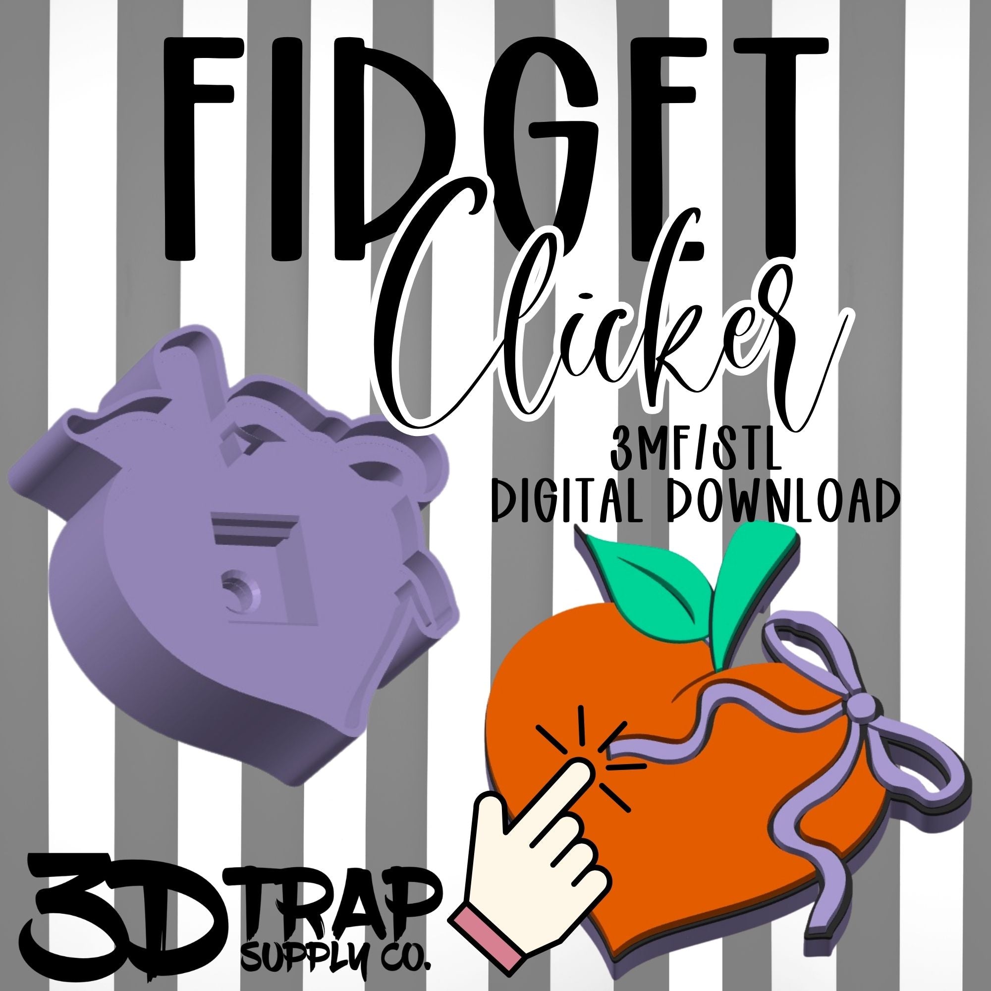 Peach  Fidget Clicker STL/3MF