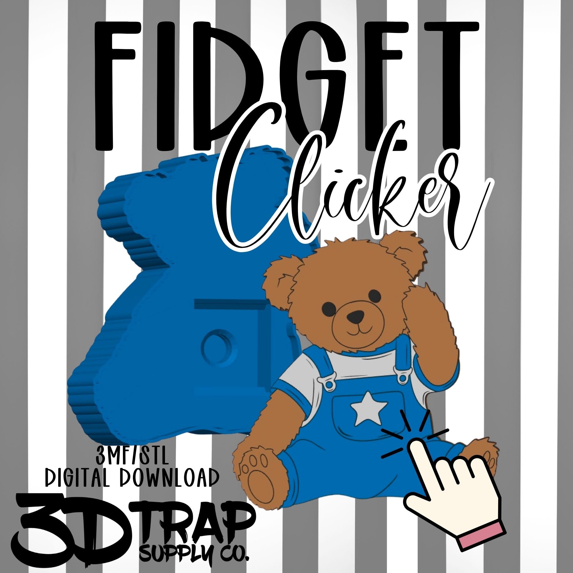 Teddy Bear Fidget Clicker STL/3MF