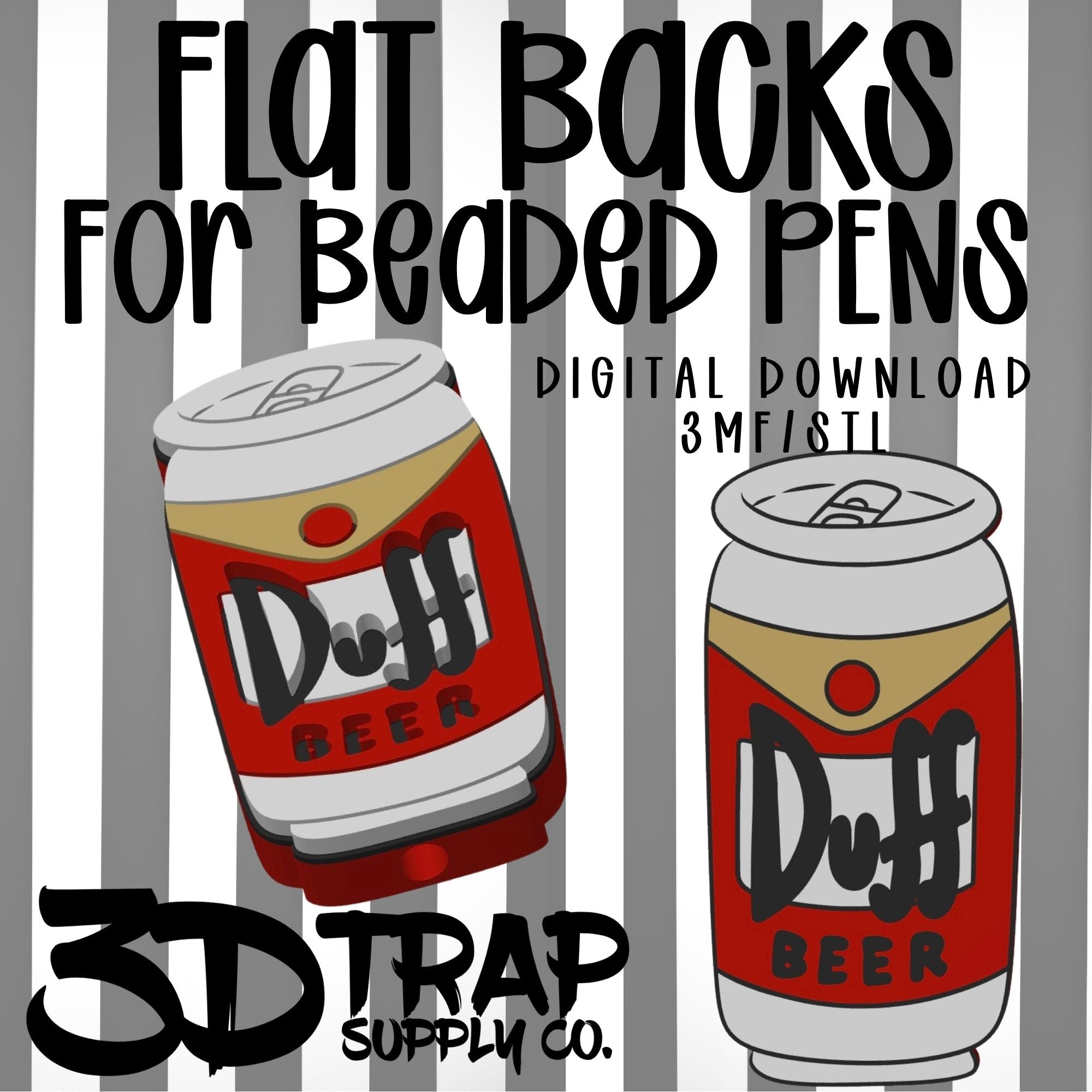 Beer Can Pen Flat Back Stl/3mf file