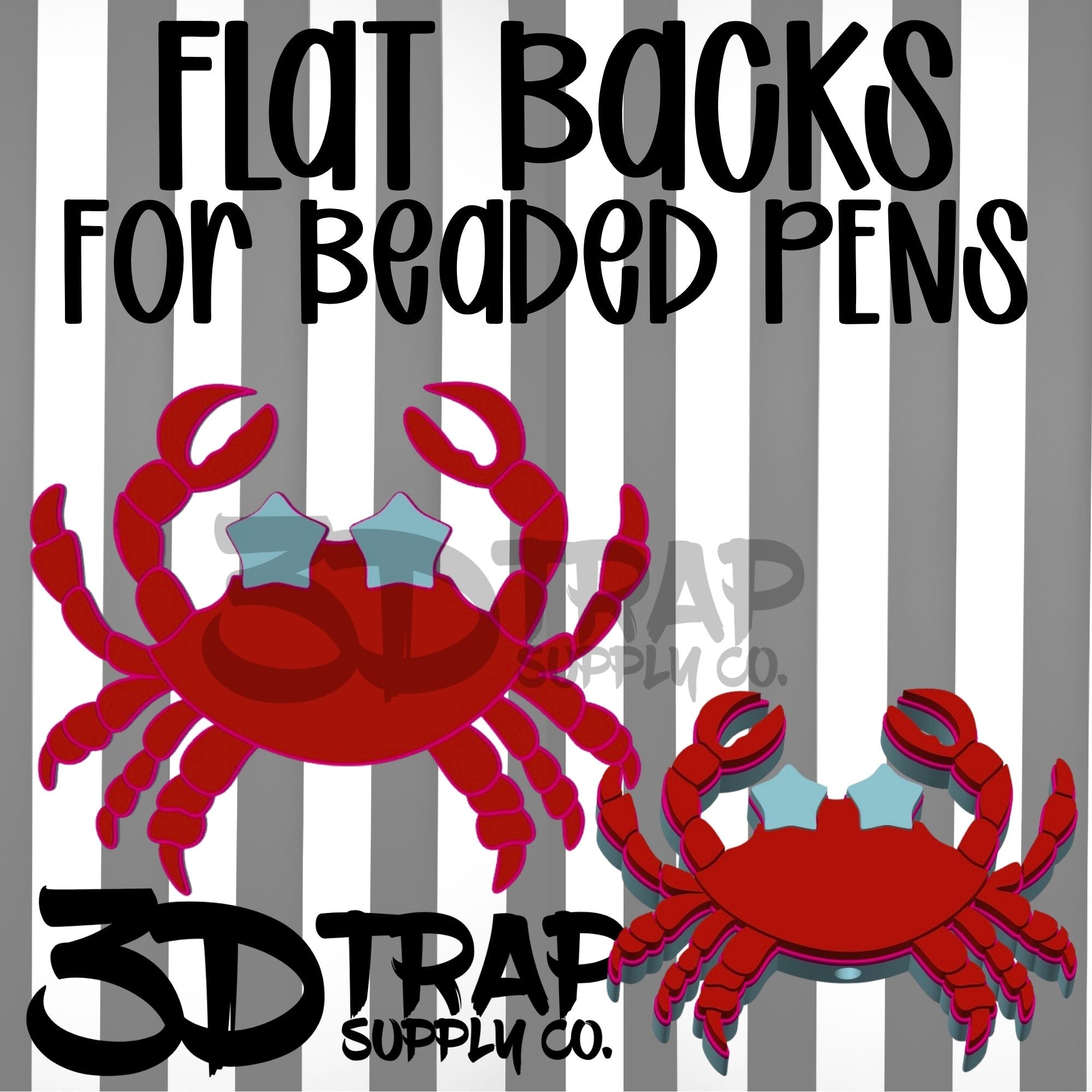 Crab Pen Flat Back Stl/3mf file
