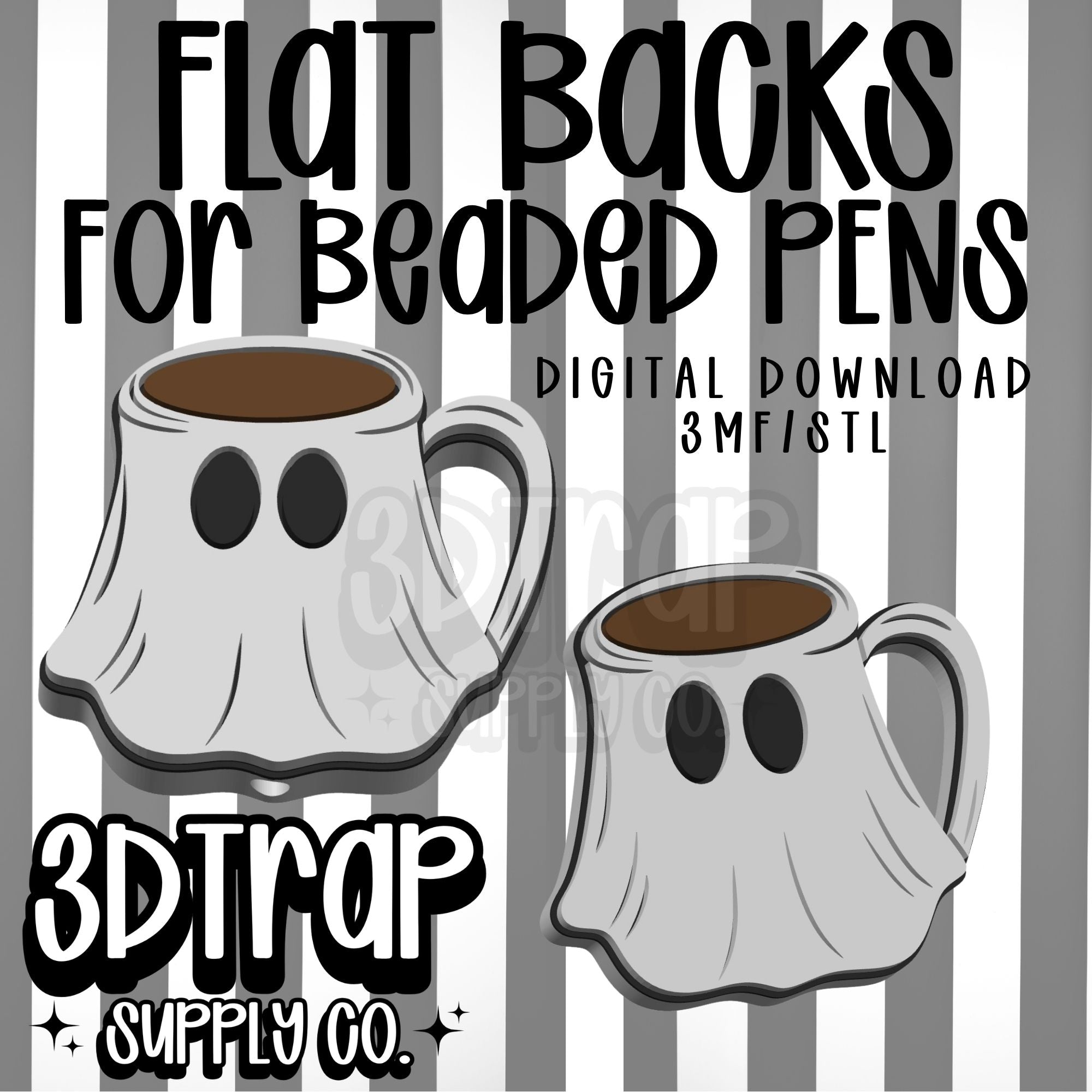 Ghost Coffee Mug Flat Back Stl/3mf file