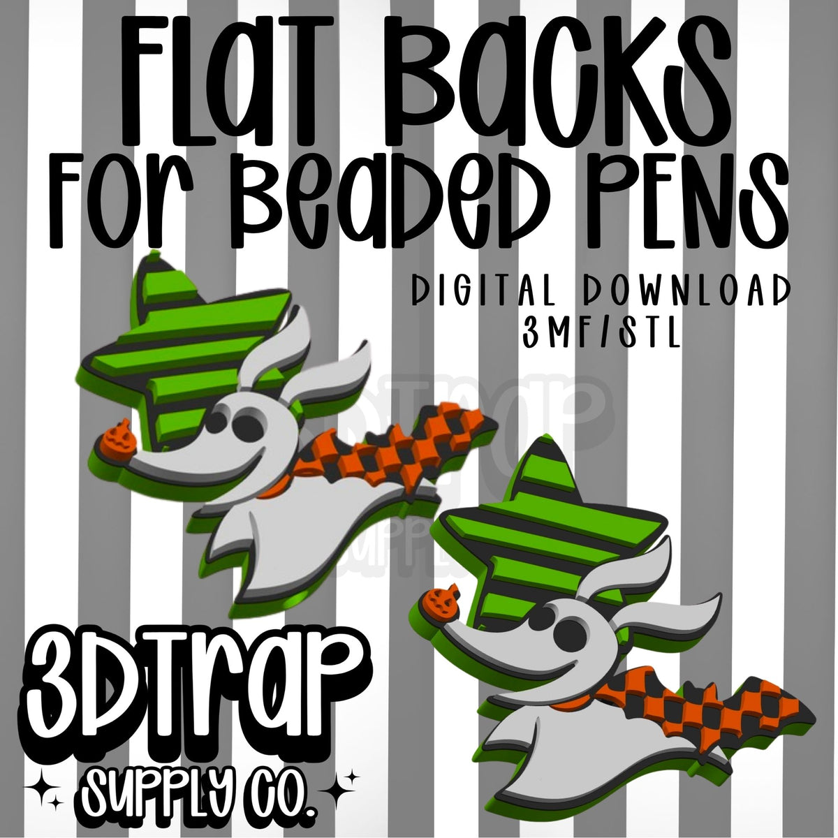Ghost Dog  Pen Focal Flat Back Stl/3mf file