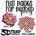 Checker Daisy Trendy  Pen Flat Back Stl/3mf file