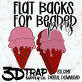 Strawberry Ice cream Pen Flat Back Stl/3mf file