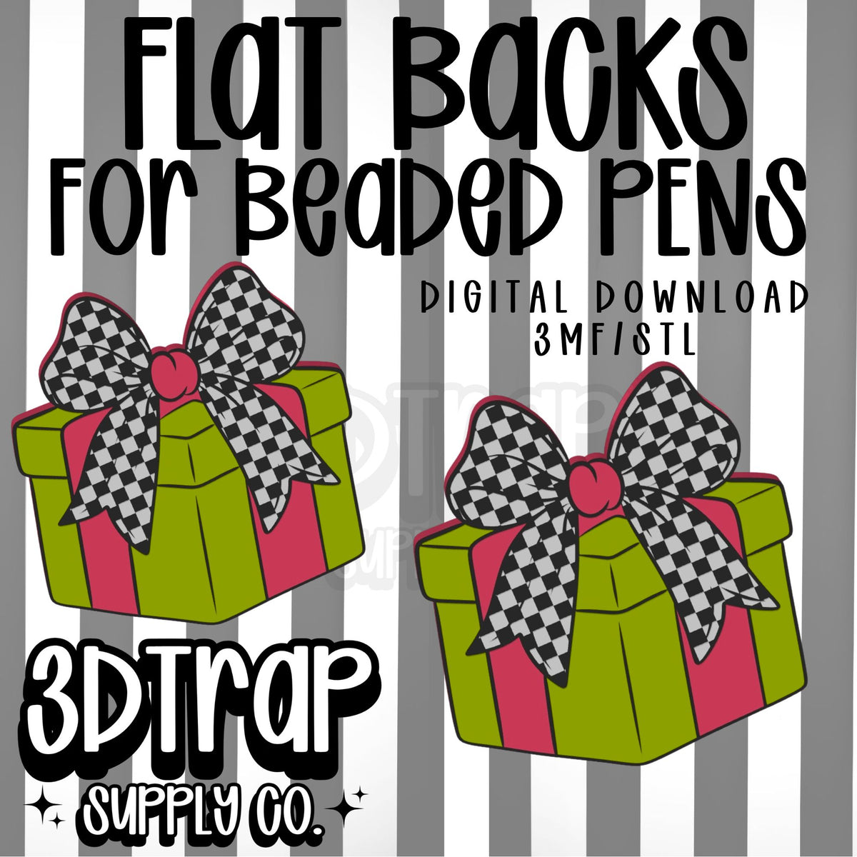 Checker Gift Flat Back Stl/3mf file
