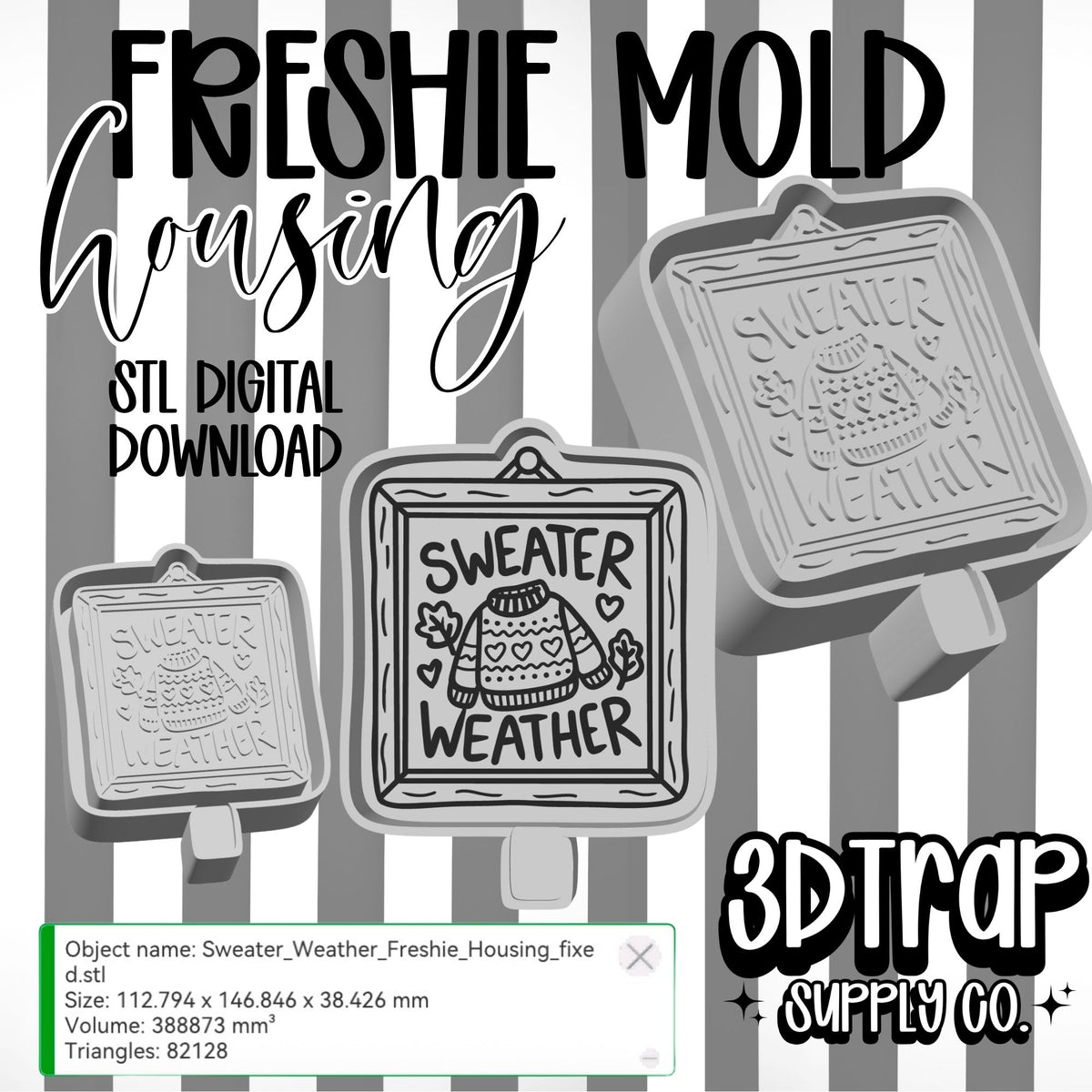 Sweater Weather Freshie Mold Housing – STL File