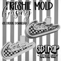 Checker Flame Checkmark Freshie Mold Housing – STL File