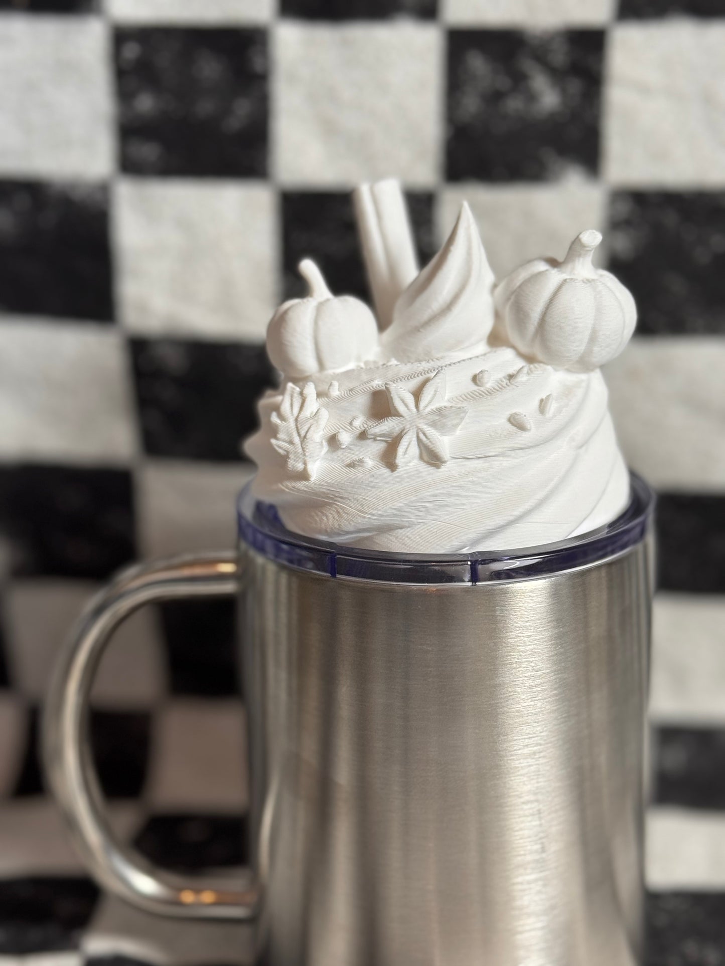 Pumpkin spice latte whip cream topping 3d printed