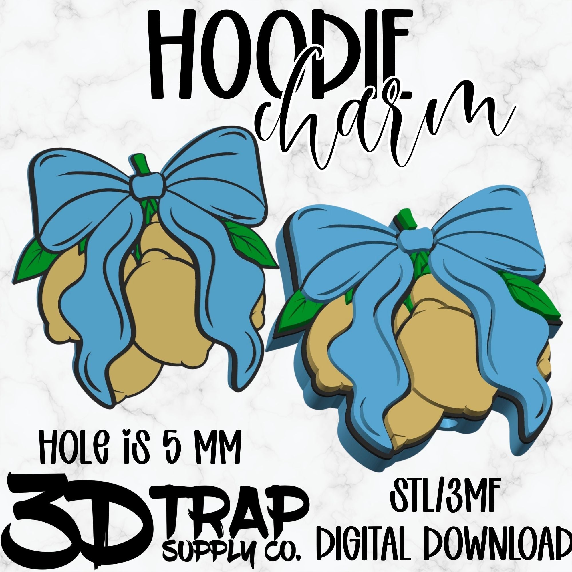 Lemon Bow  Hoodie Charm STL/3MF
