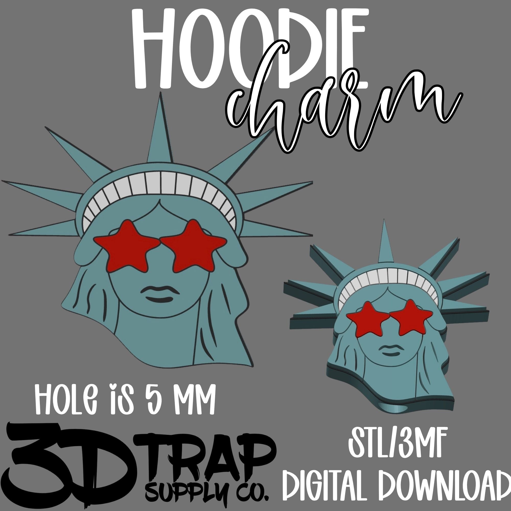 Lady Liberty Hoodie Charm STL/3MF