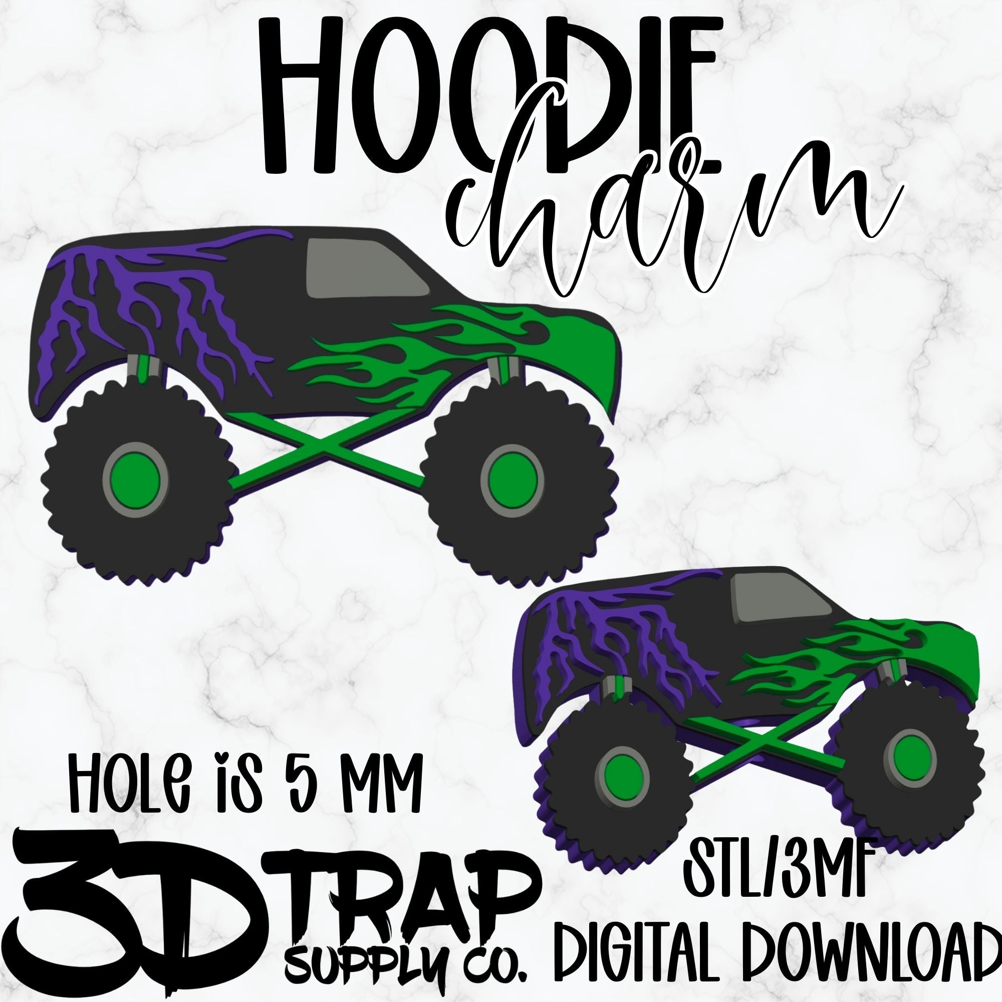 Monster Truck Hoodie Charm STL/3MF
