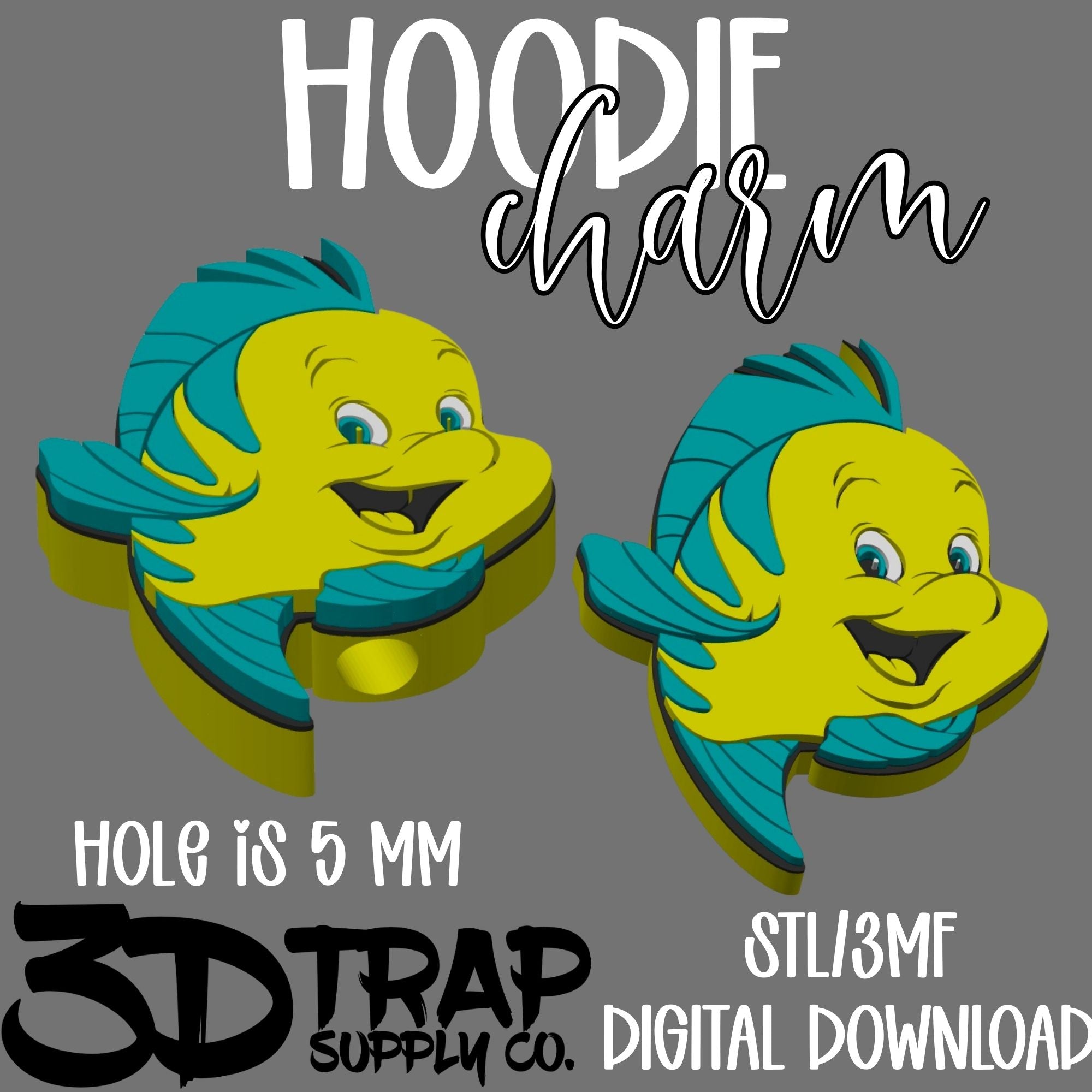 Yellow Fish Hoodie Charm STL/3MF