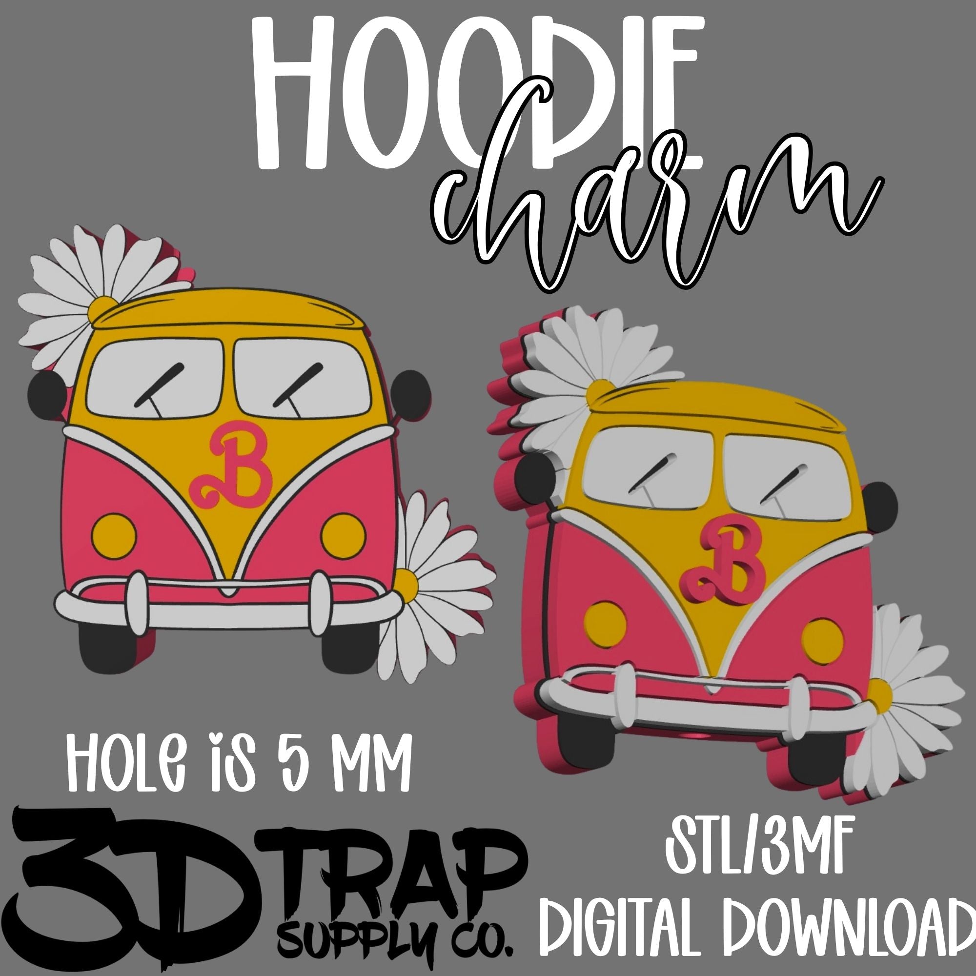 Retro Van Hoodie Charm STL/3MF