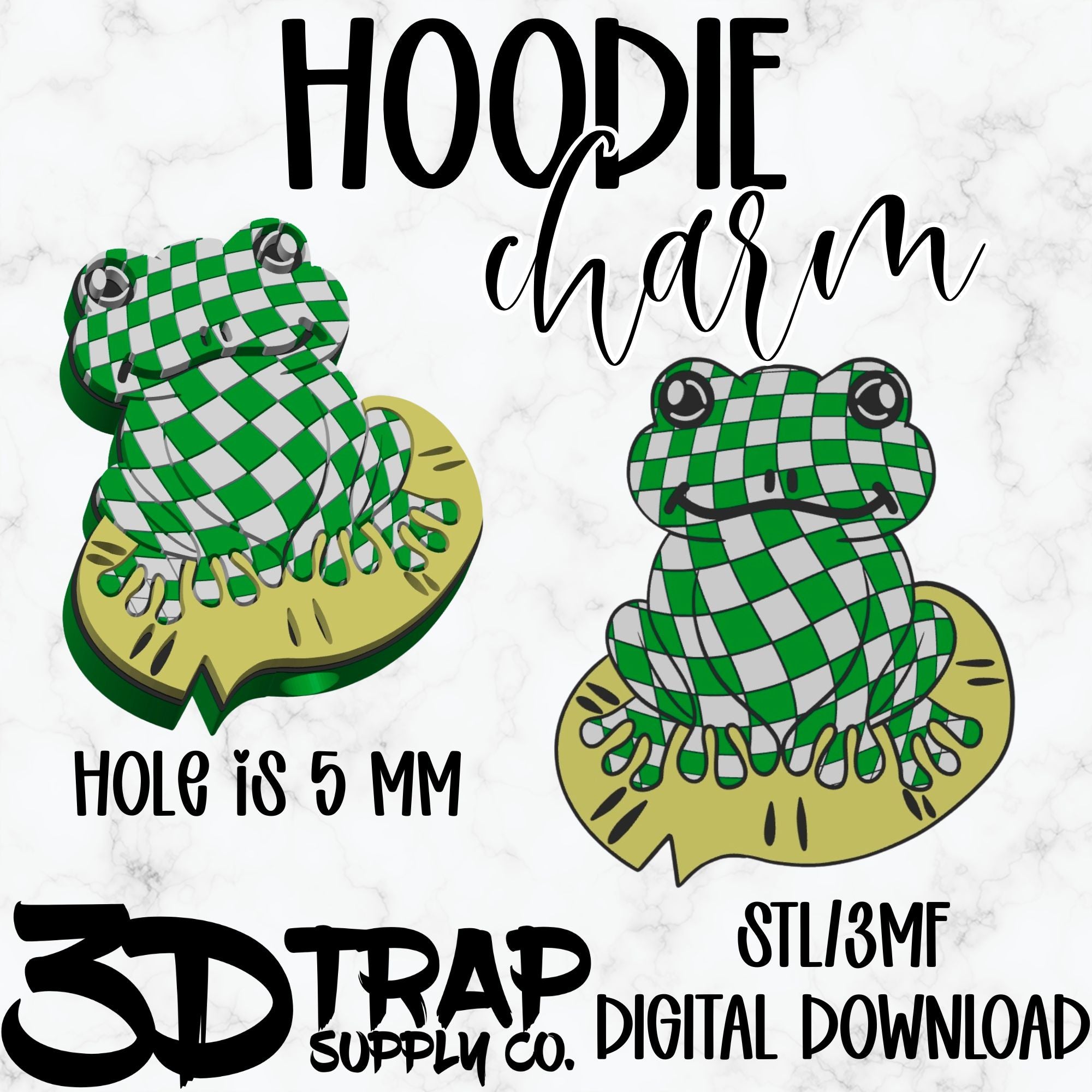 Checker Frog Hoodie Charm STL/3MF
