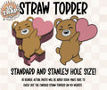 V-day Teddy bear Straw Topper