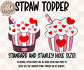 V-day Cupcake Straw Topper