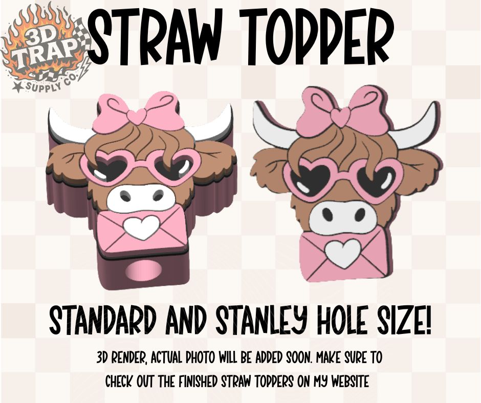 V-day delivery highland cow Straw Topper