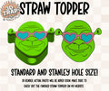V-day green person Straw Topper