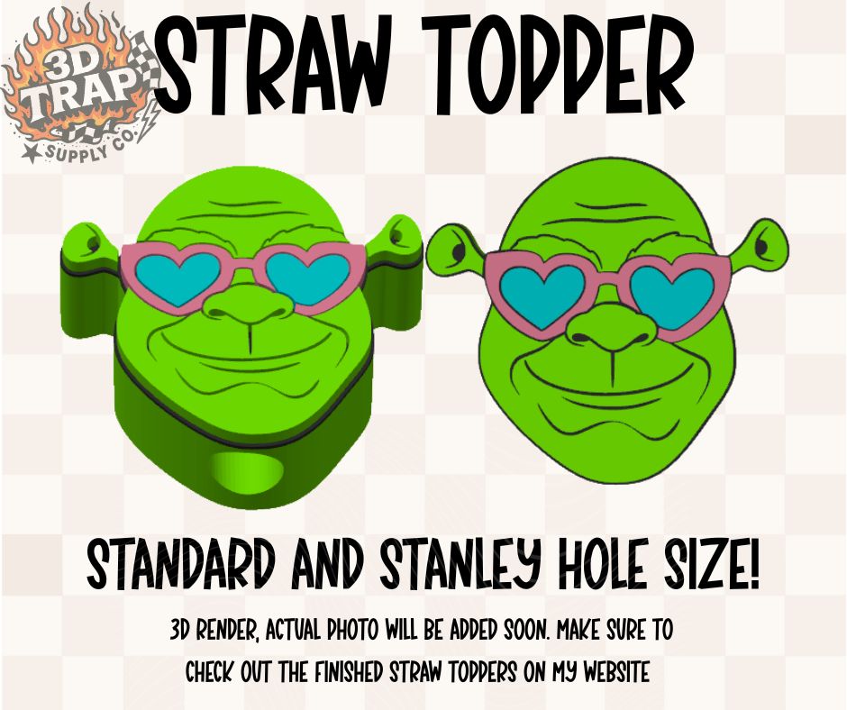 V-day green person Straw Topper