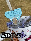 Wig  3D Printed Straw Topper | Reusable Cup Accessory | Tumbler Straw hugger