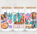 Lady  16 0z  Libbey glass UV DTF Wrap