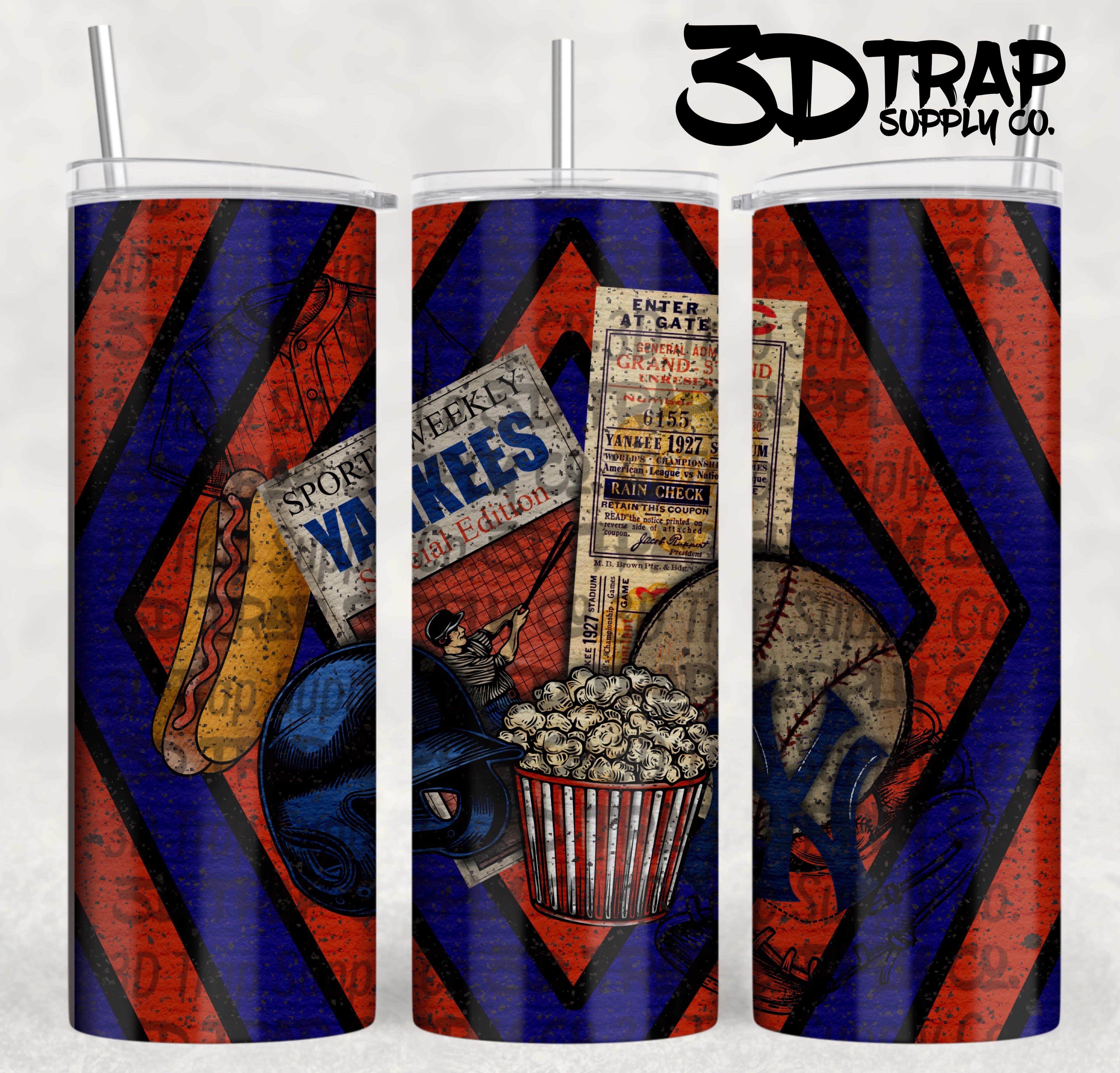 Watercolor NY baseball tumbler  Digital 20 0z Design PNG |  Instant Download