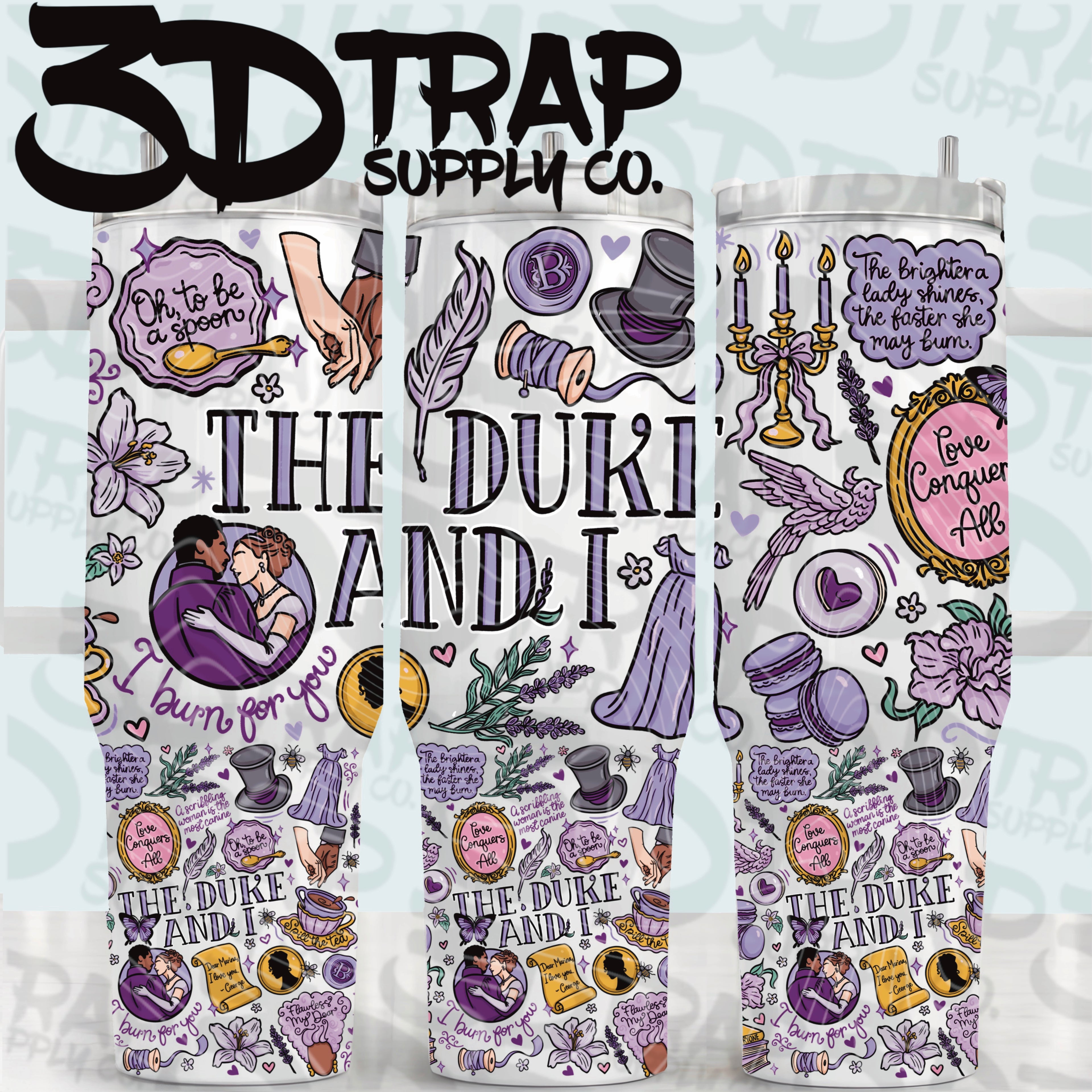 Duke and I 40 oz Tumbler With Handle | Insulated Stainless Steel Cup | Reusable Drinkware