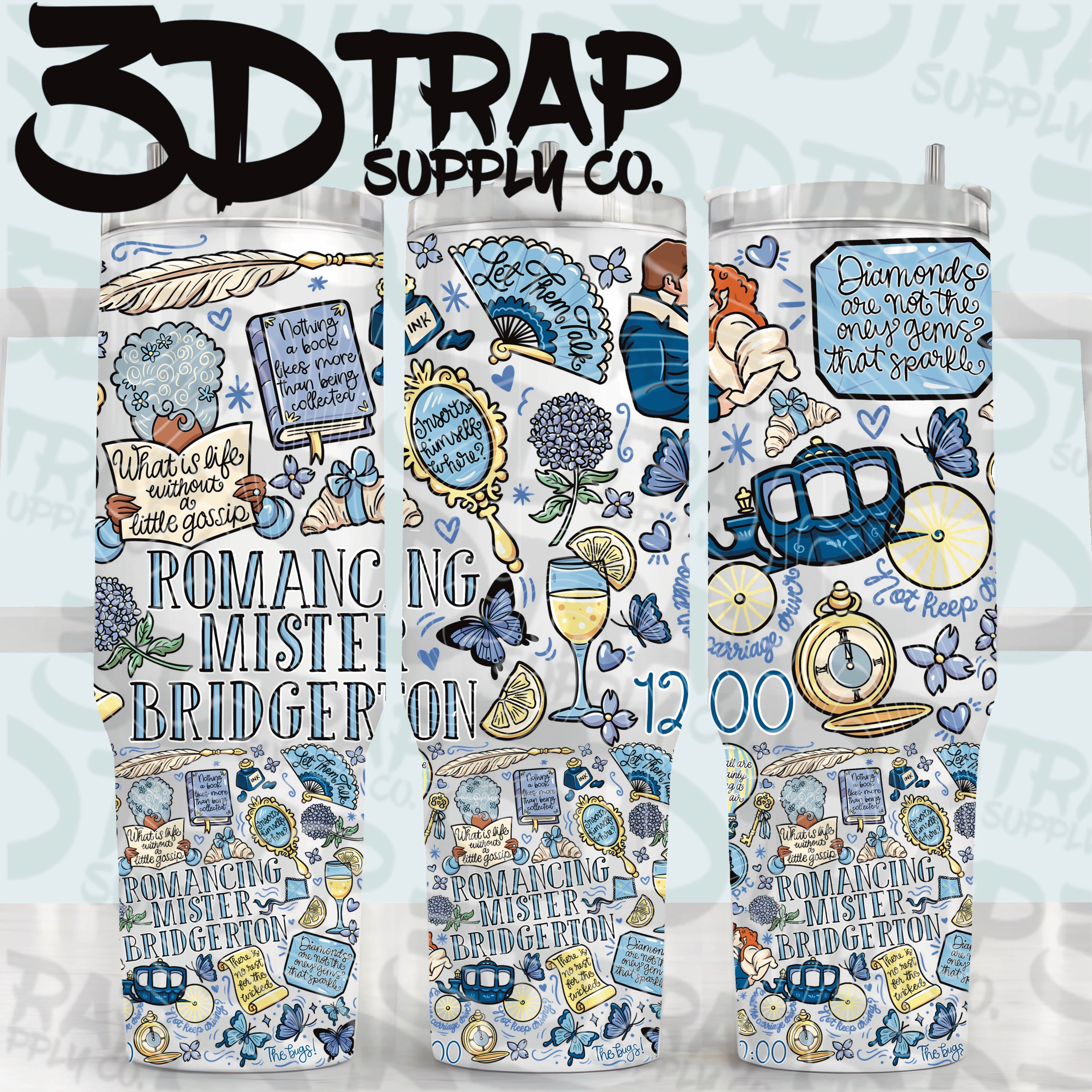 Mr B. 40 oz Tumbler With Handle | Insulated Stainless Steel Cup | Reusable Drinkware