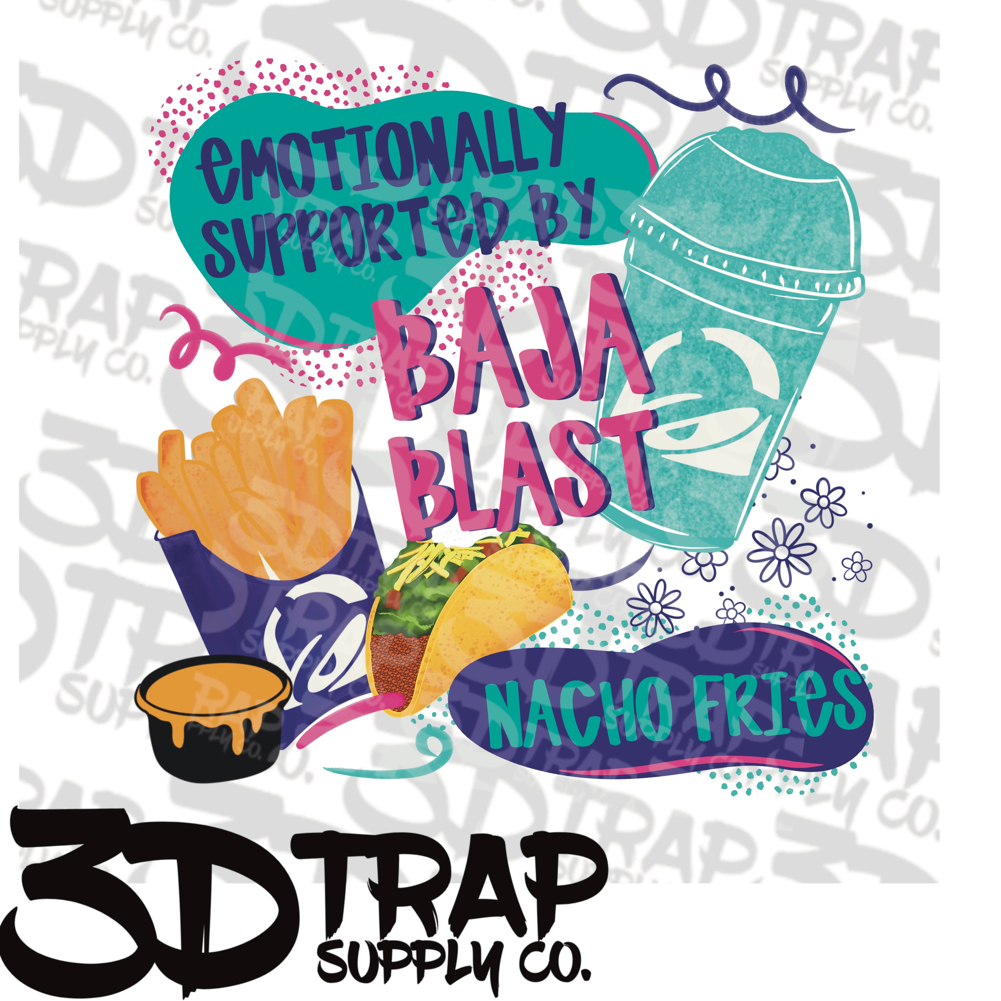 Emotionally supported  Digital T-Shirt Design PNG |  Instant Download