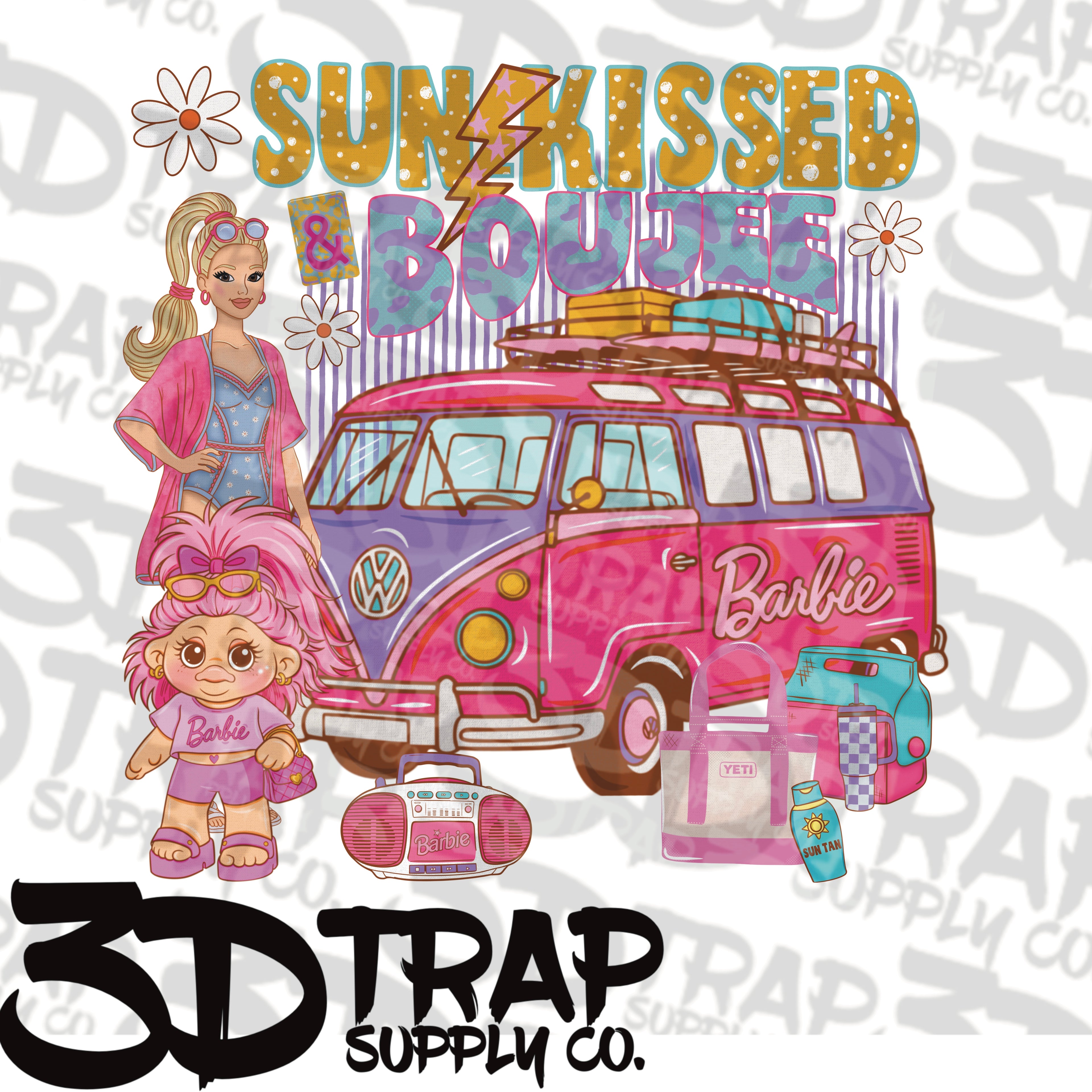 Sun-kissed Digital T-Shirt Design PNG |  Instant Download