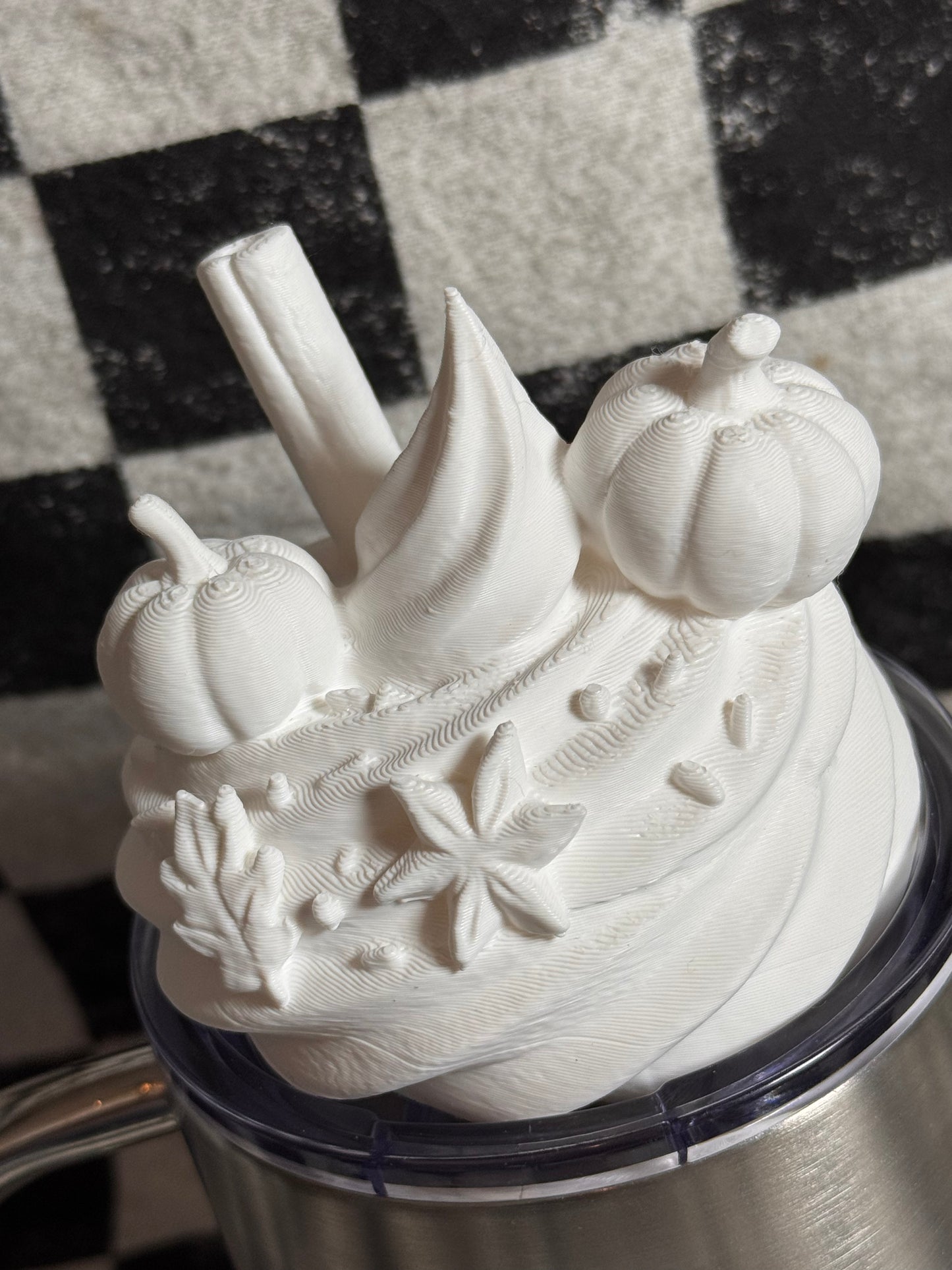 Pumpkin spice latte whip cream topping 3d printed