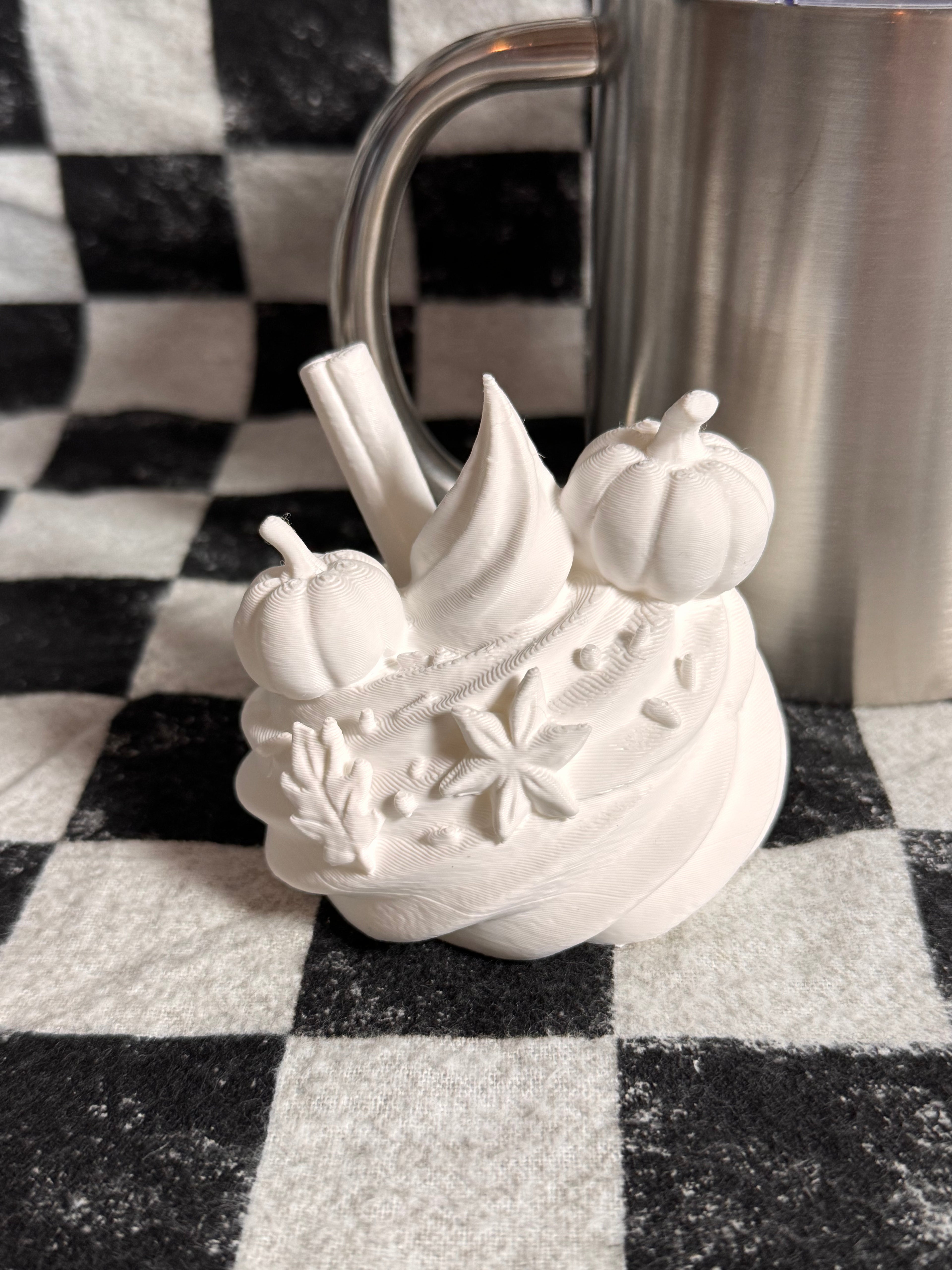 Pumpkin spice latte whip cream topping 3d printed