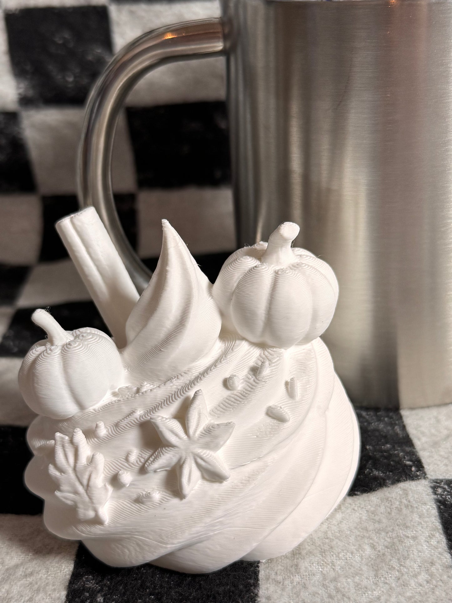 Pumpkin spice latte whip cream topping 3d printed