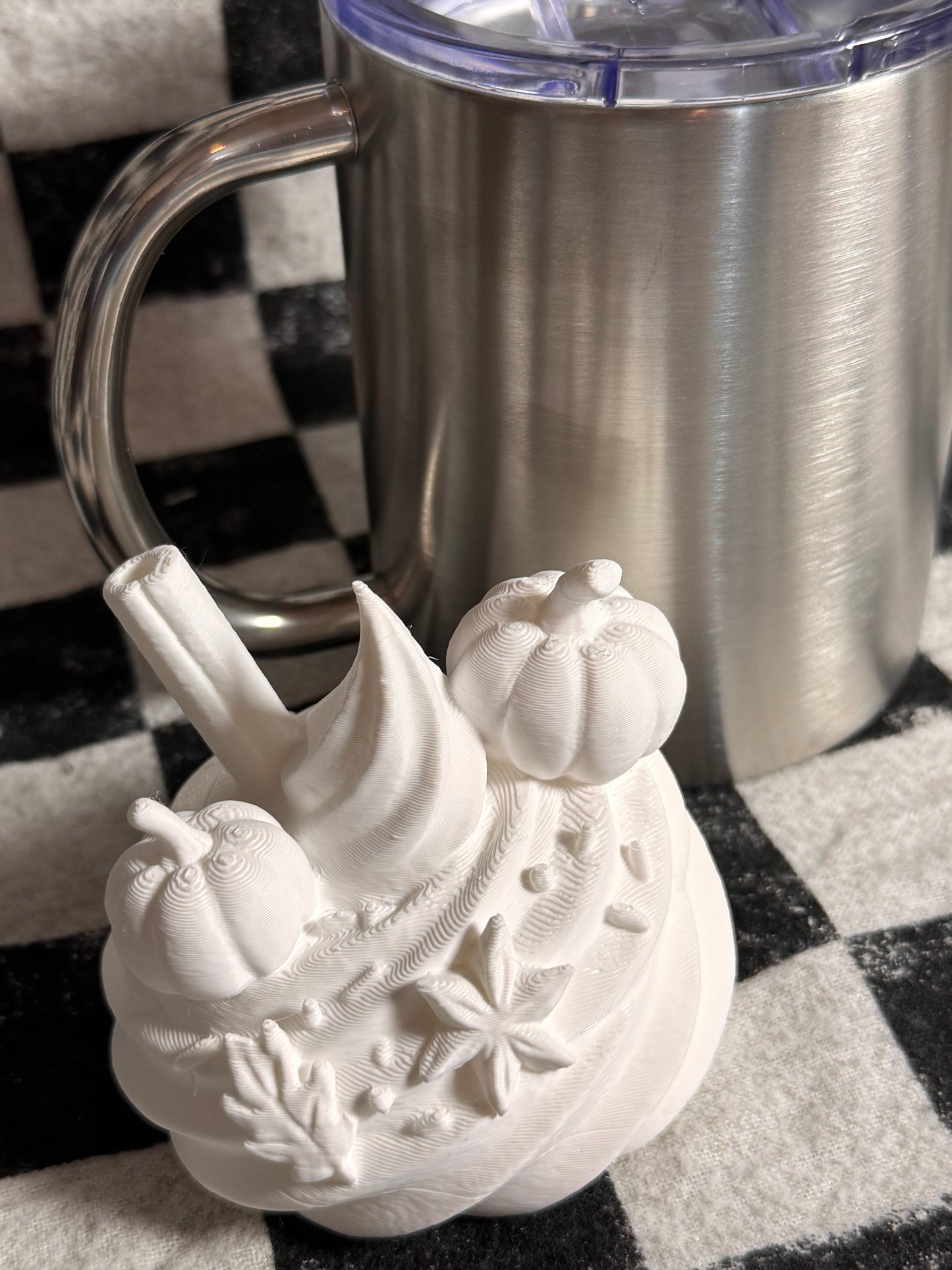Pumpkin spice latte whip cream topping 3d printed