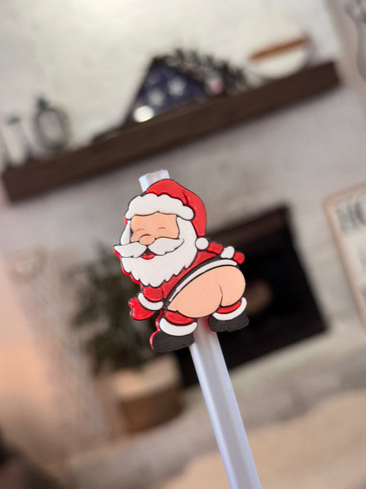 Santa booty Straw Topper