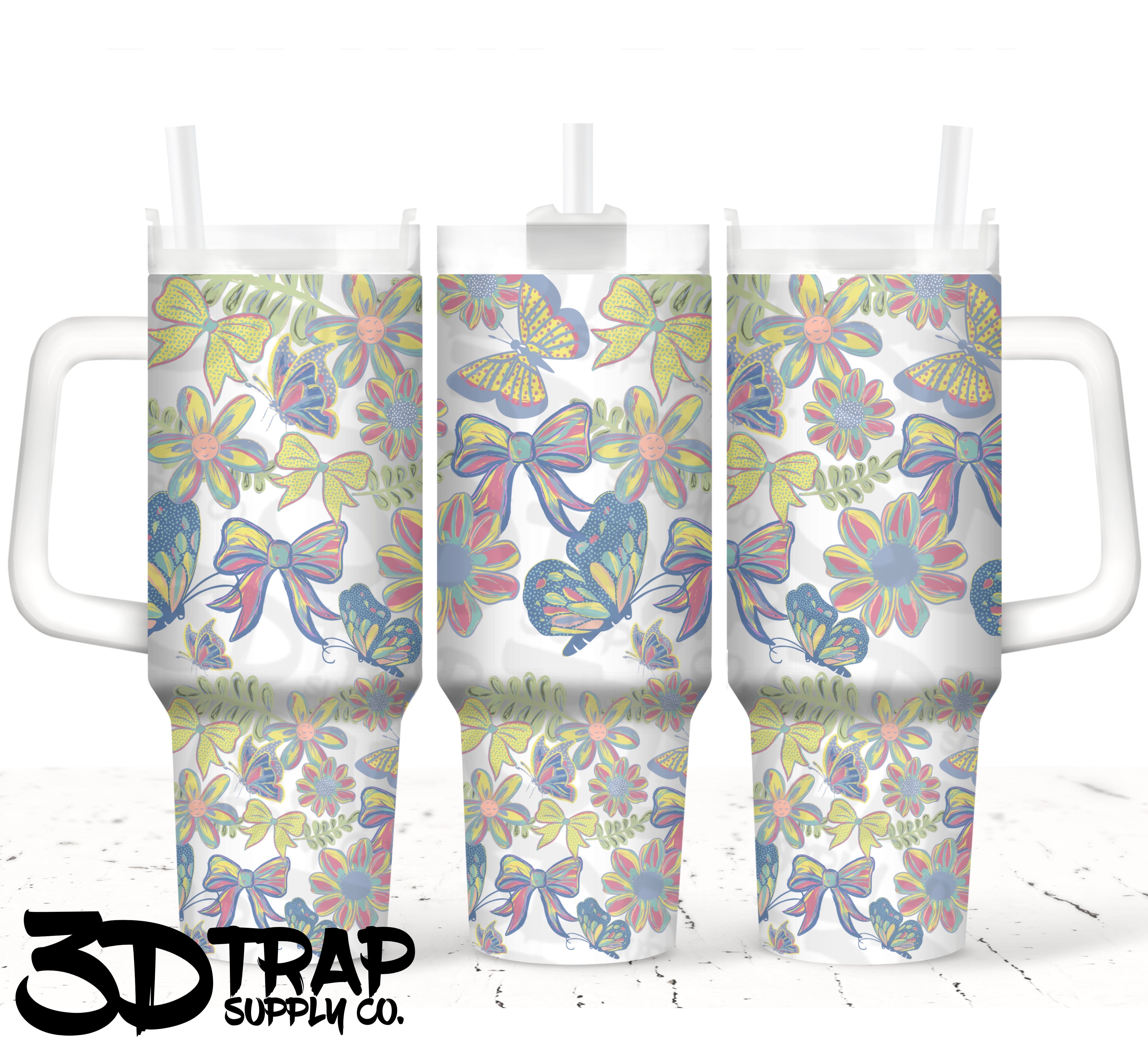 Spring floral  40 OZ tumbler design