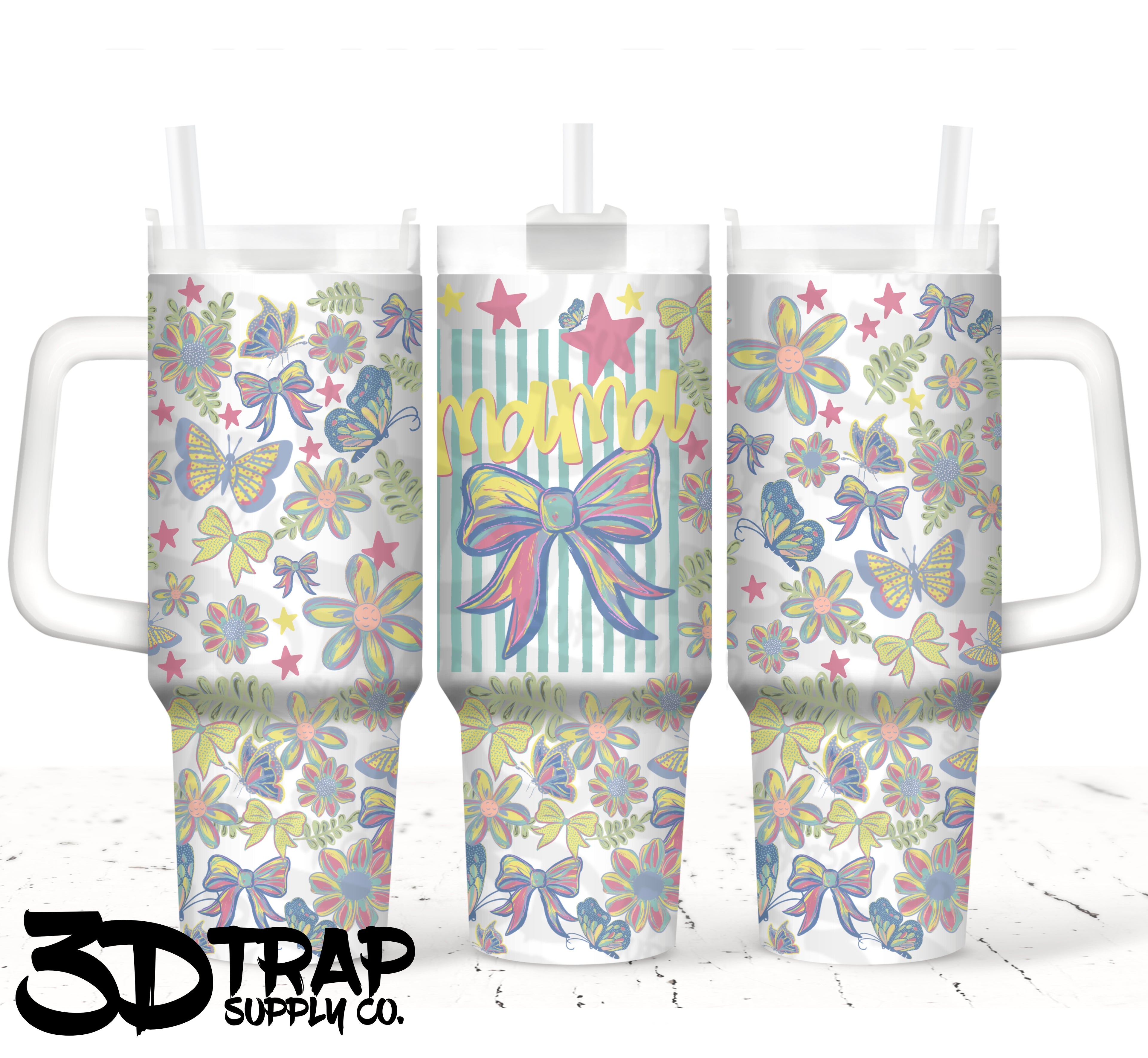 Mama Floral  40 OZ tumbler design