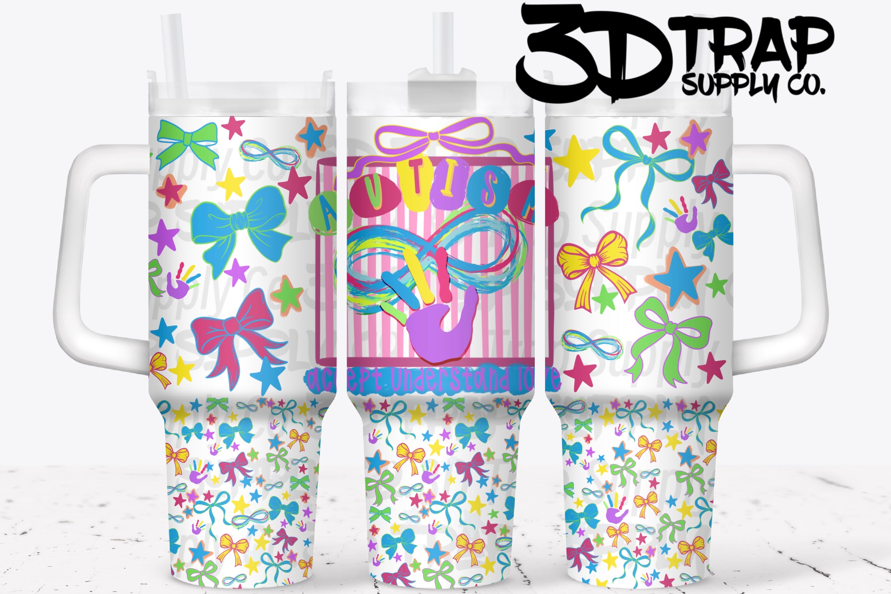 Autism 40 OZ tumbler design