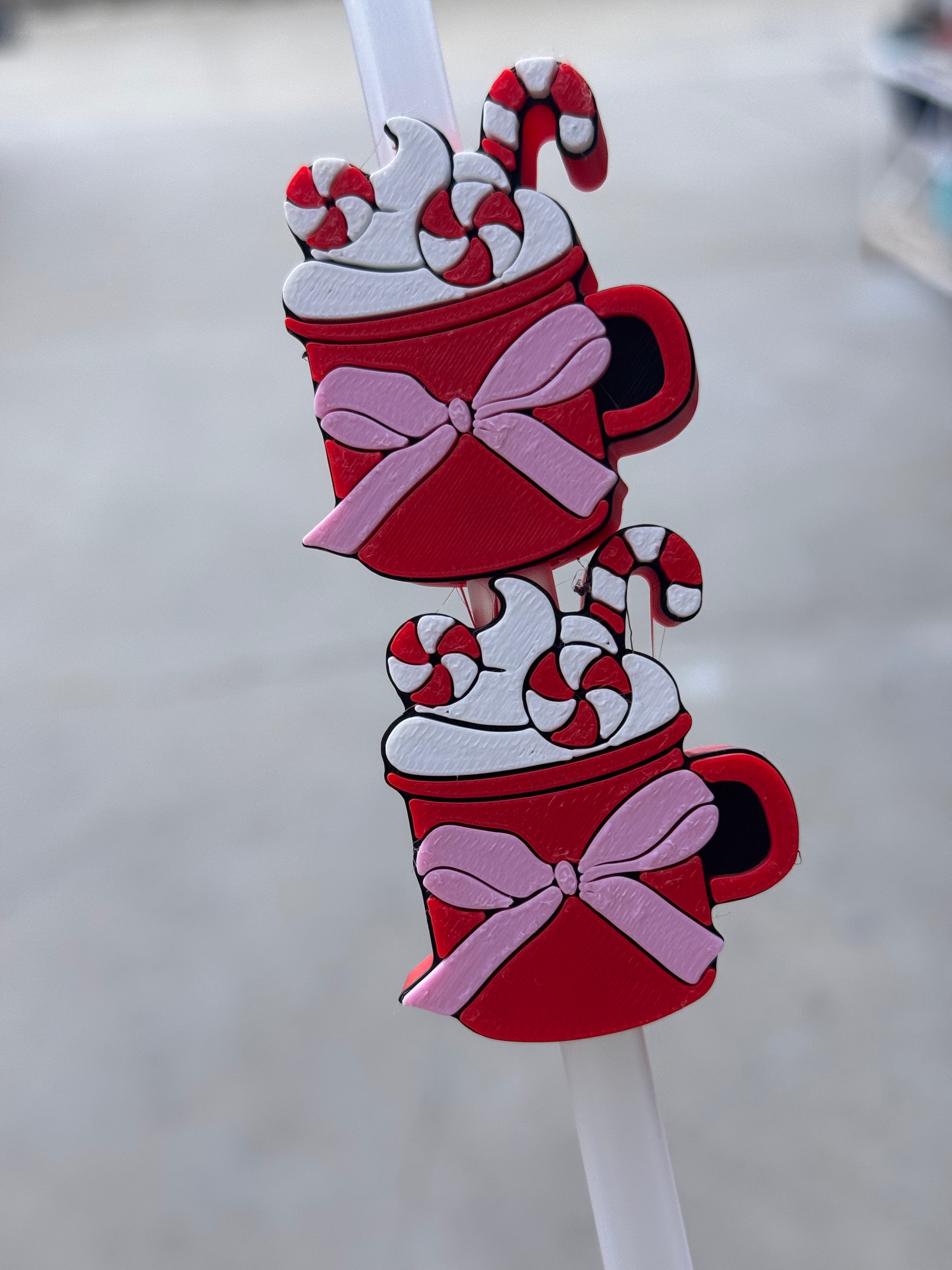 Cofee 3D Printed Straw Topper | Reusable Cup Accessory | Tumbler Straw hugger